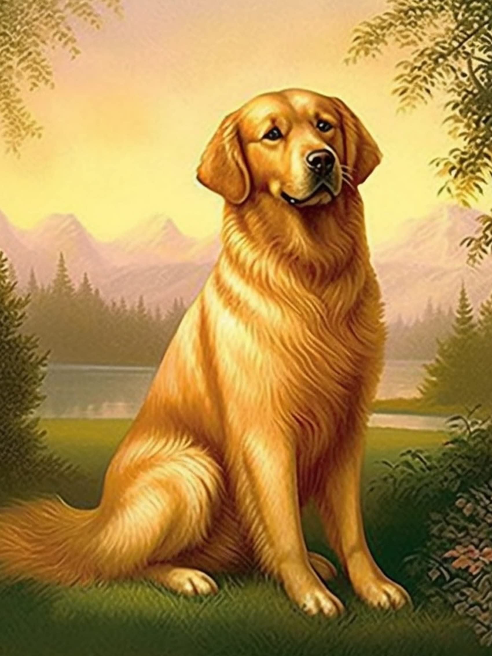 Reofrey DIY Diamond Painting Kits for Adults Dog Diamond Art