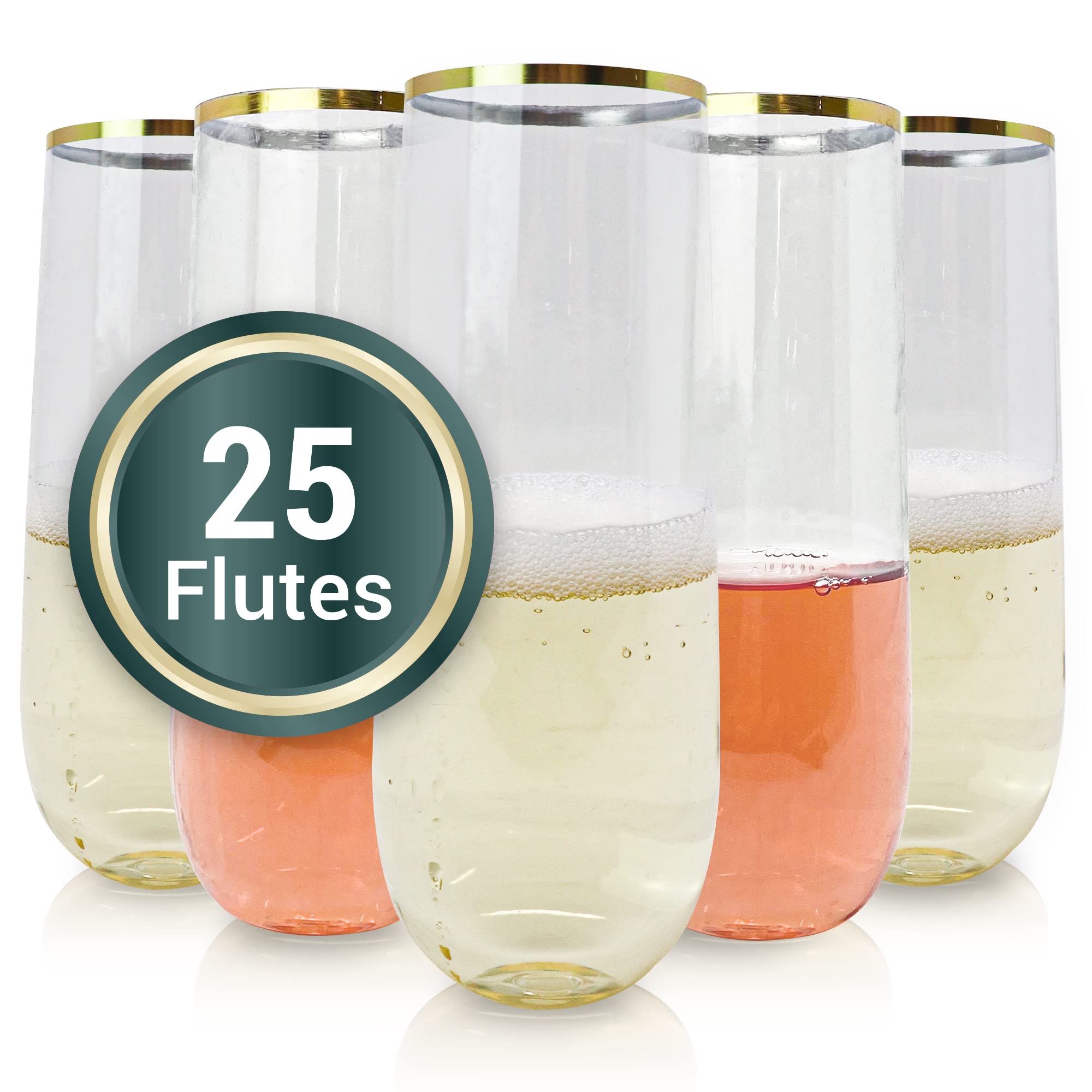 Clear Plastic Mimosa Flutes - 20 Ct.