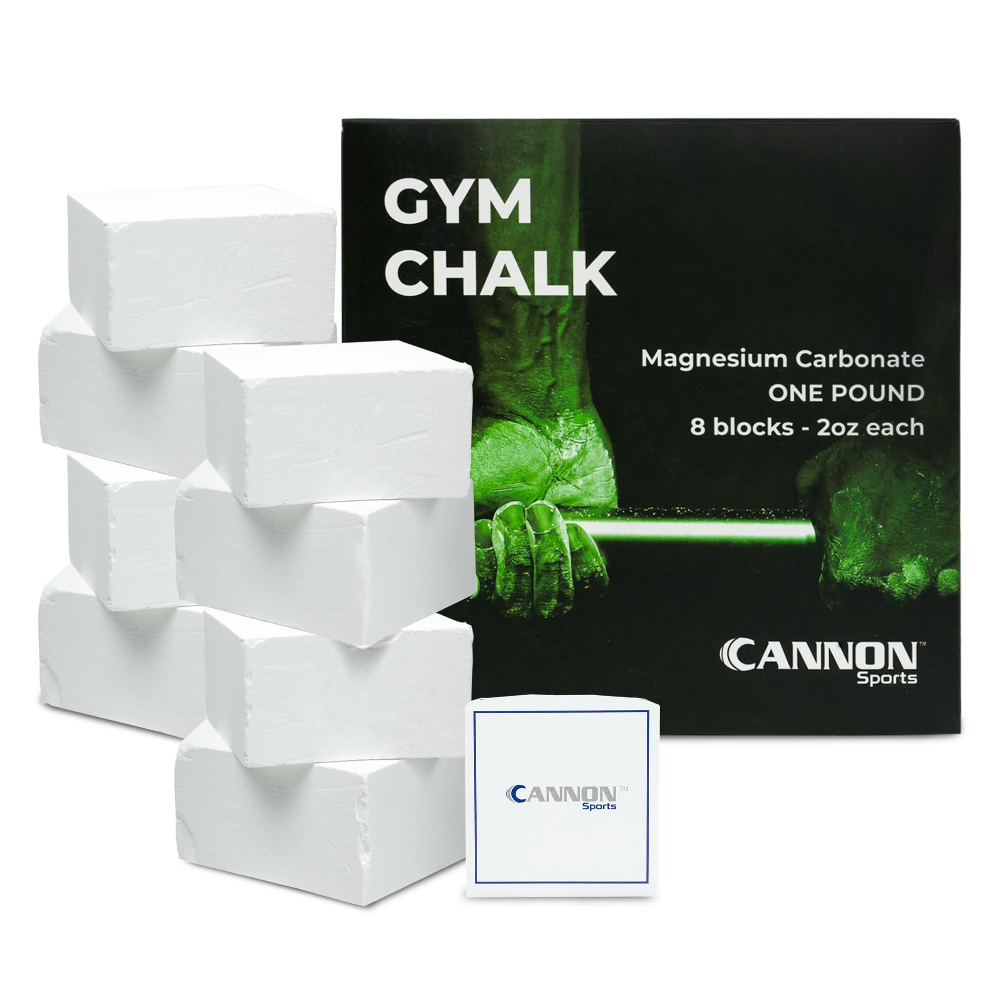 Cannon Sports White Gym Chalk for Athletes, Magnesium Carbonate for  Weightlifting, Gymnastics & Rock Climbing Chalk Blocks (8 - 2oz)