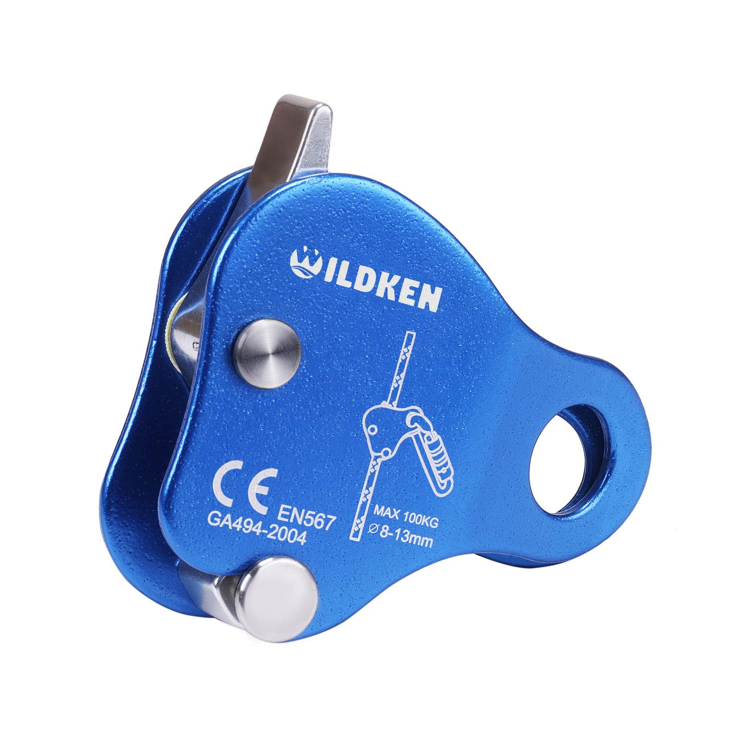WILDKEN Climbing Ascender Fall Protection Belay Device Climbing Rope Grab  for Rock Climbing Mountaineering Tree Arborist Expedition Caving Rescue  Aerial Work Blue