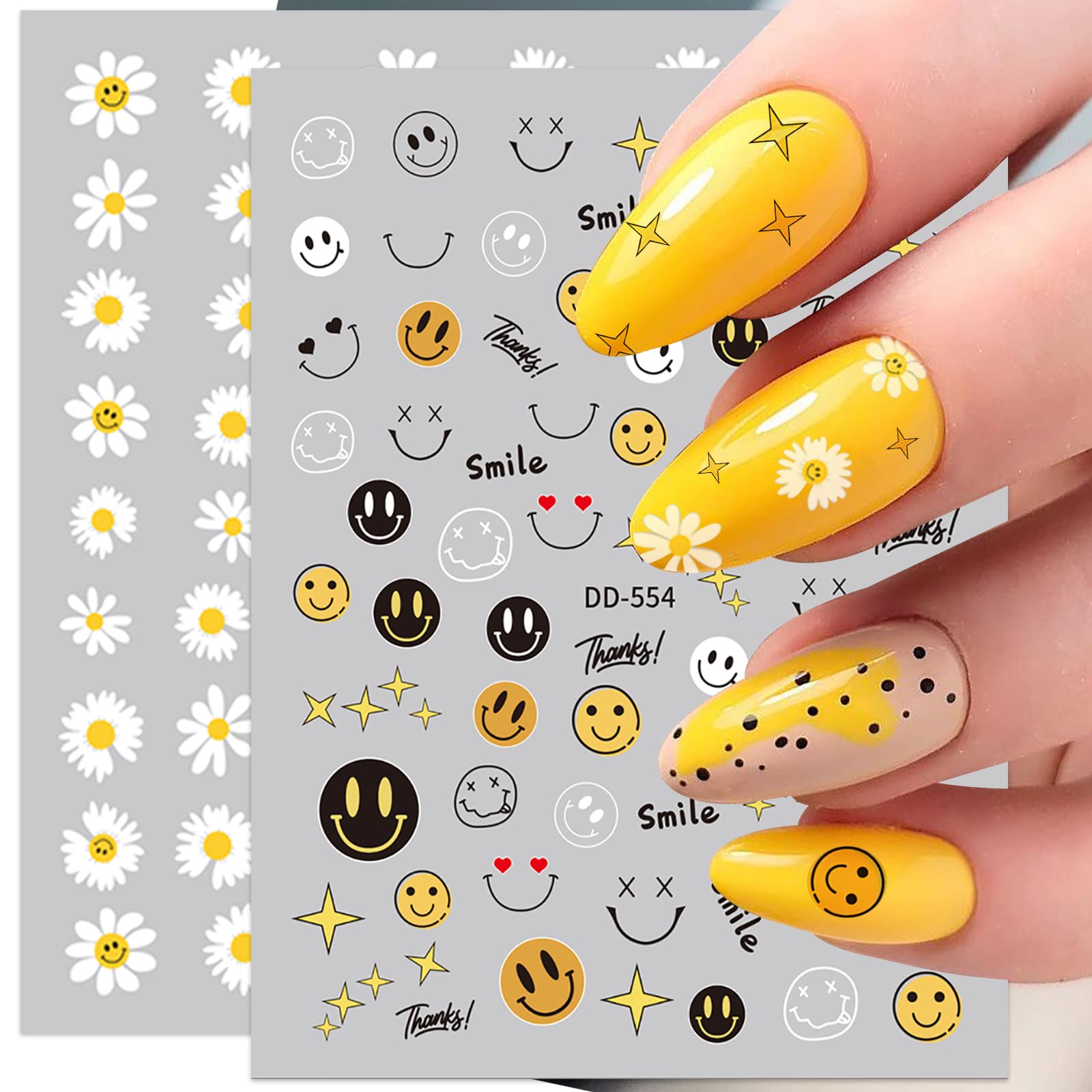 2Pcs Bold Sunflower Nail Stickers Floral Flower Nail Art Decals for Nails  Supply Small Daisy Designs Nail Tattoos for Women Manicure Decorations |  SHEIN