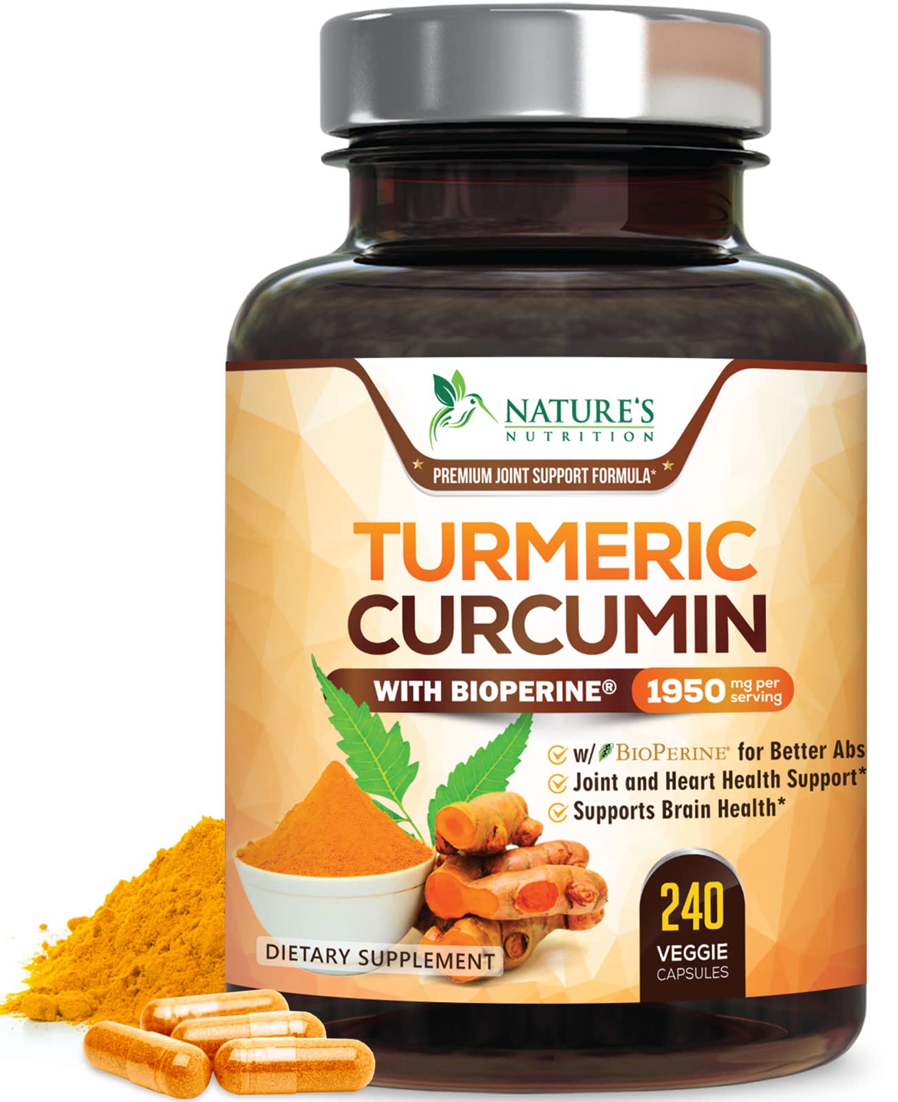 Turmeric Curcumin with BioPerine 1950mg Natural Joint Healthy