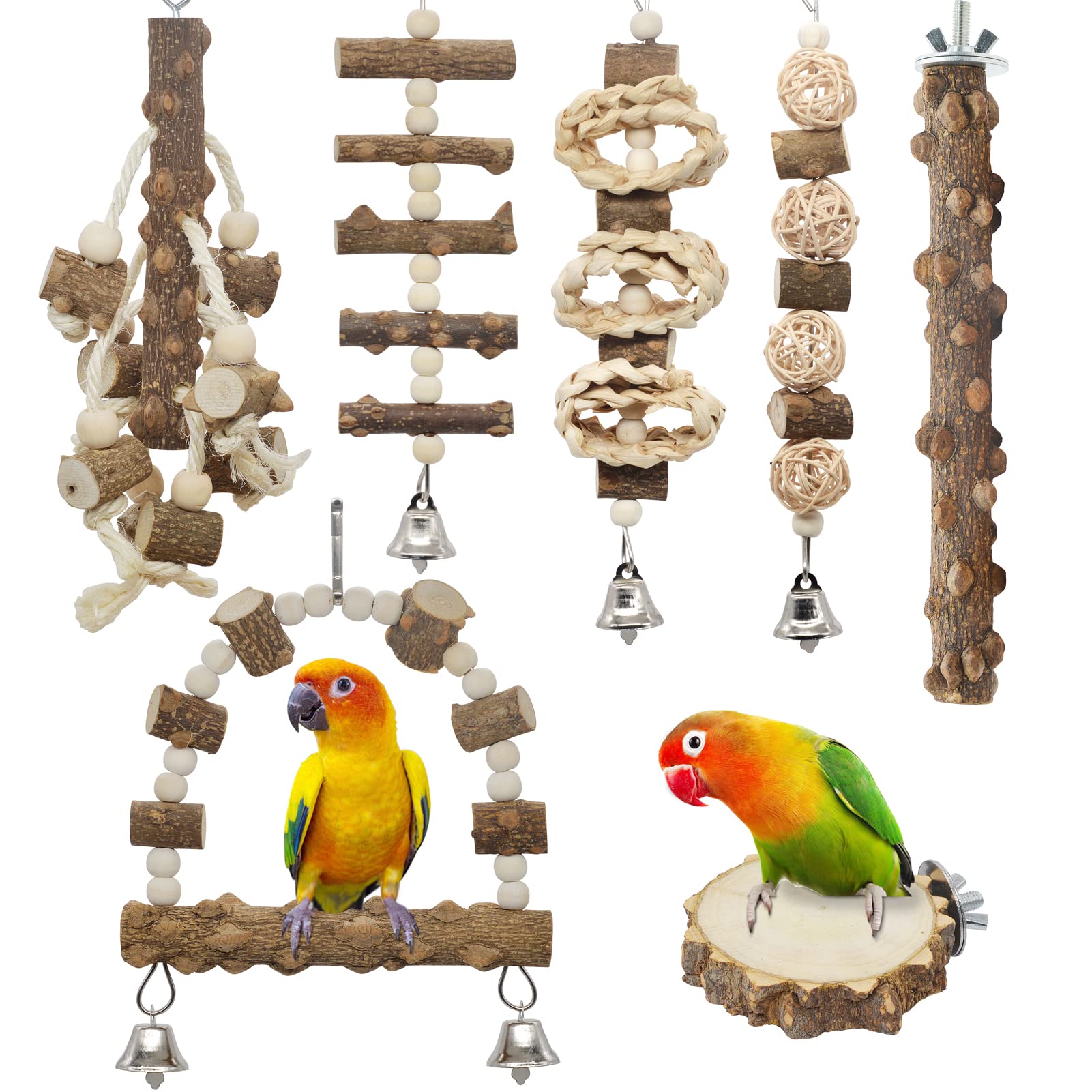 Limio Bird Toys Parakeet Natural
