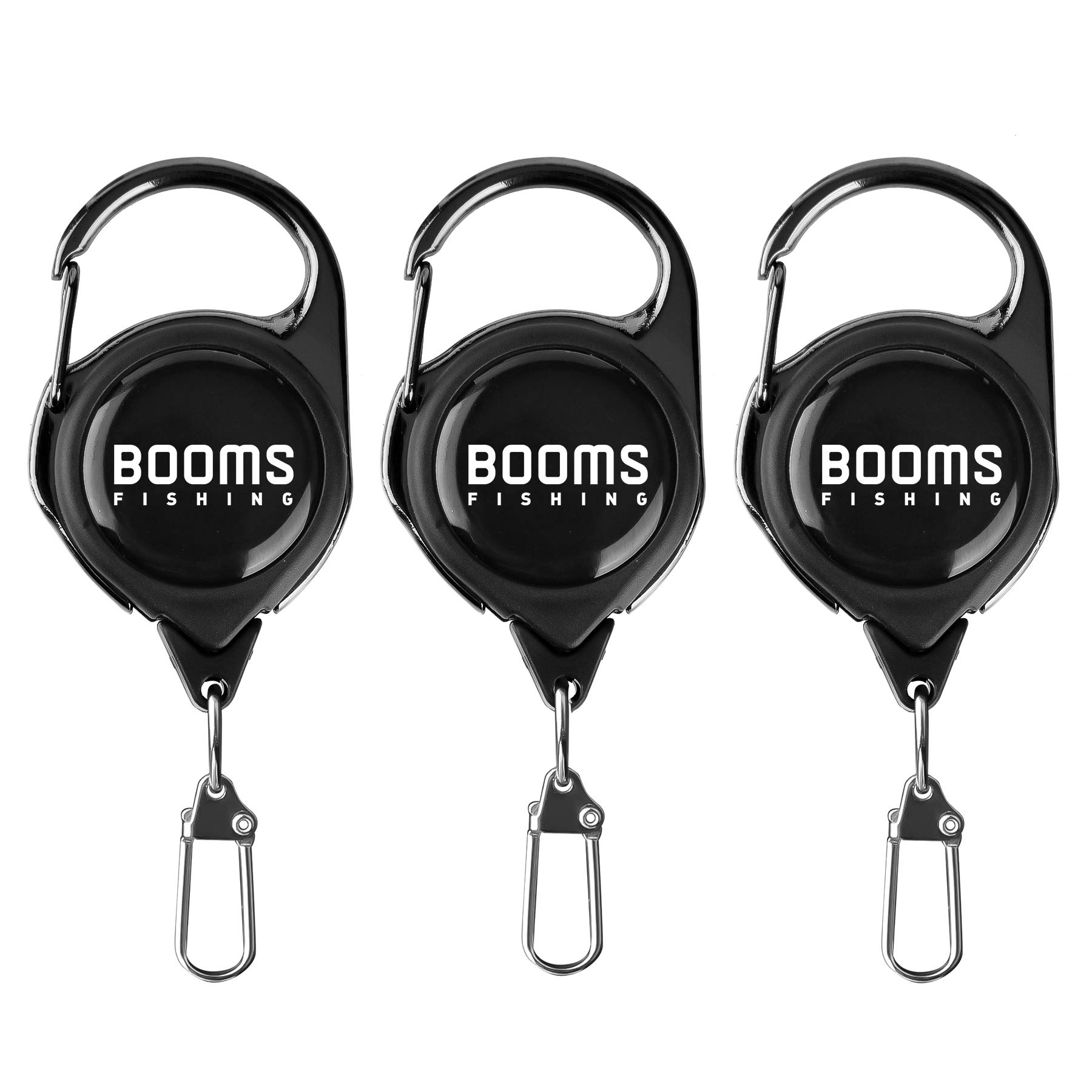 Booms Fishing RG1 Fly Fishing Zinger Retractor 3 pcs Black