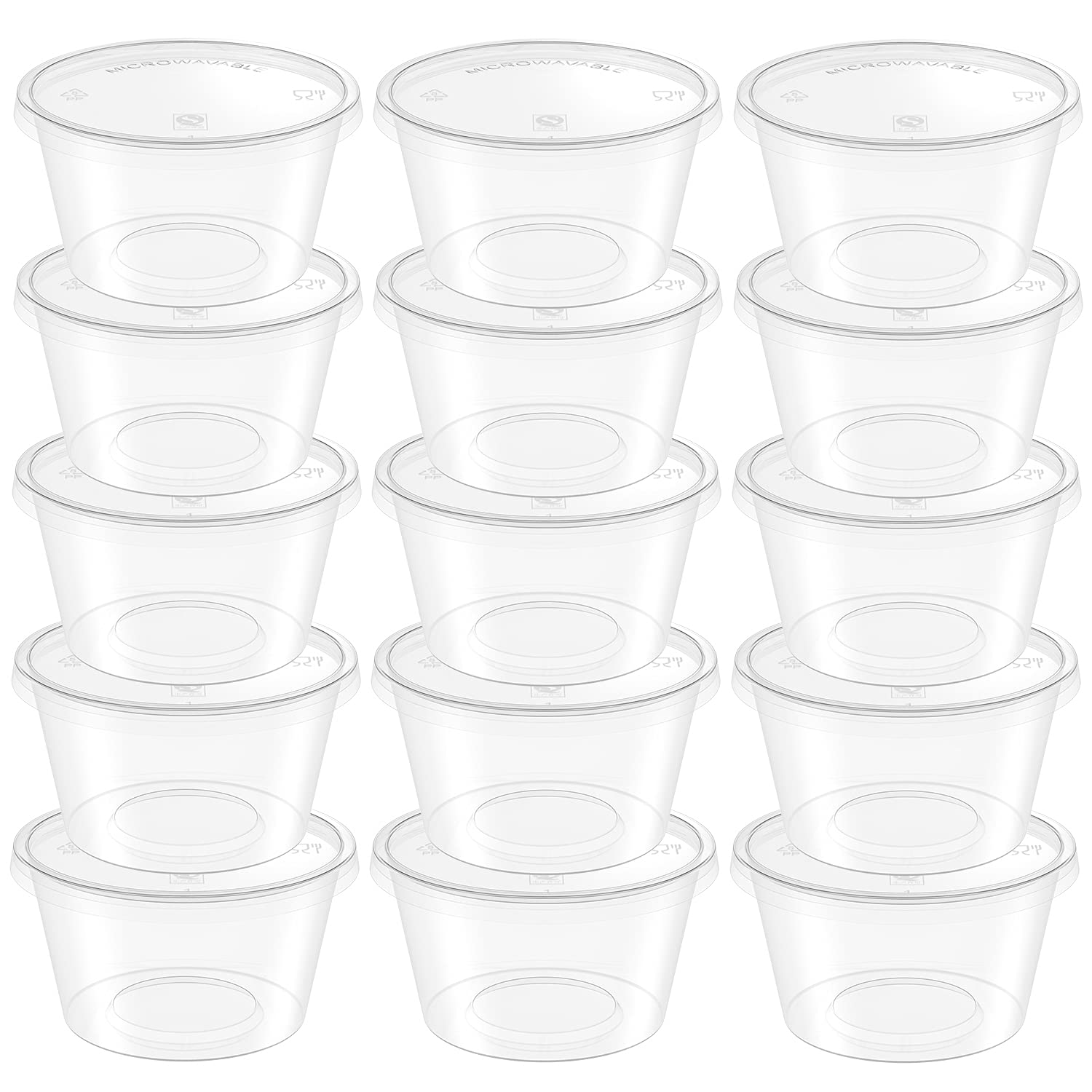 XINGLIAN 50 Pack 4 Ounce Clear Slime Foam Ball Storage Containers