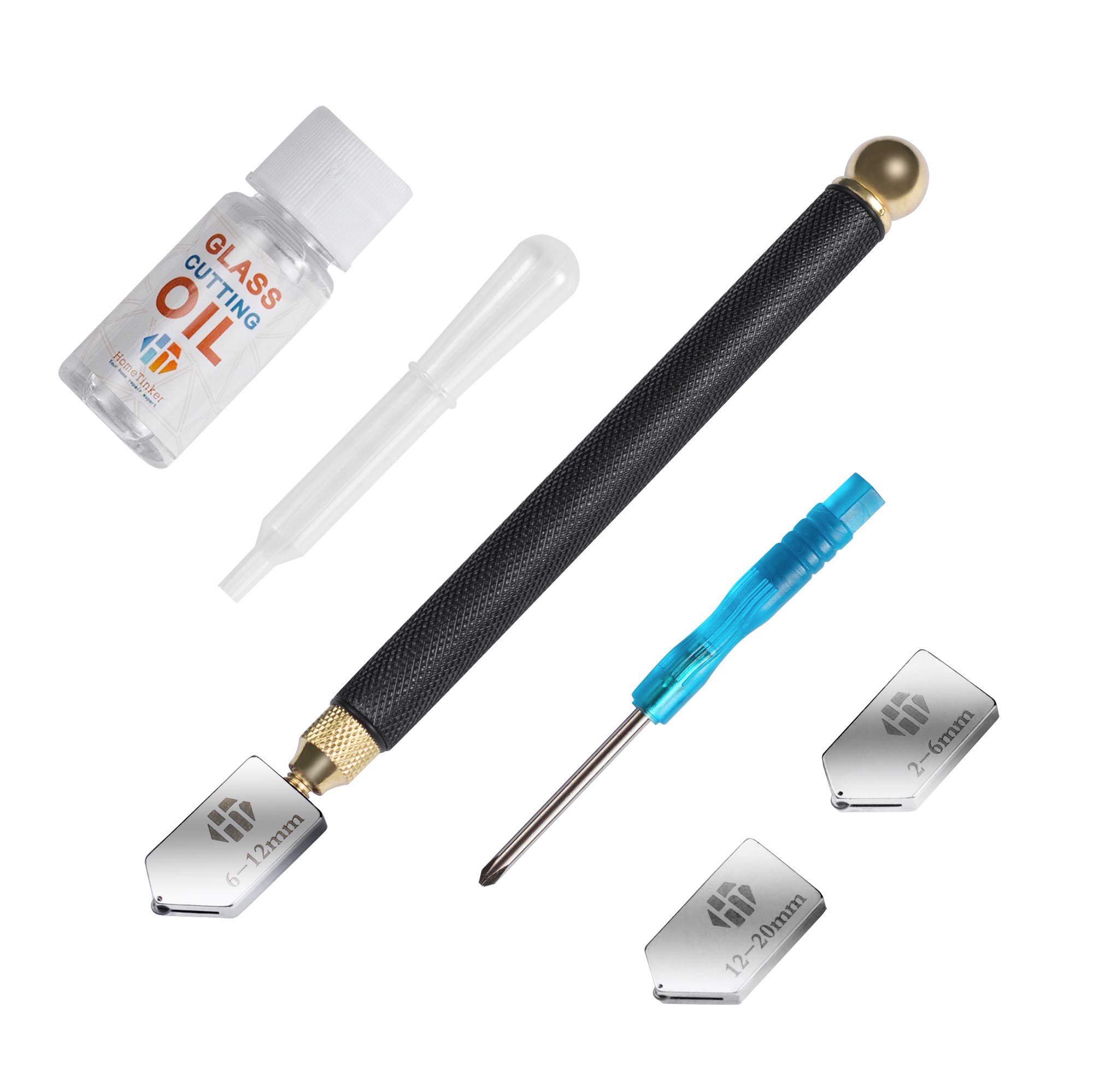 Glass Cutter 2mm-20mm Glass Cutter Tool with Glass Cutting Oil