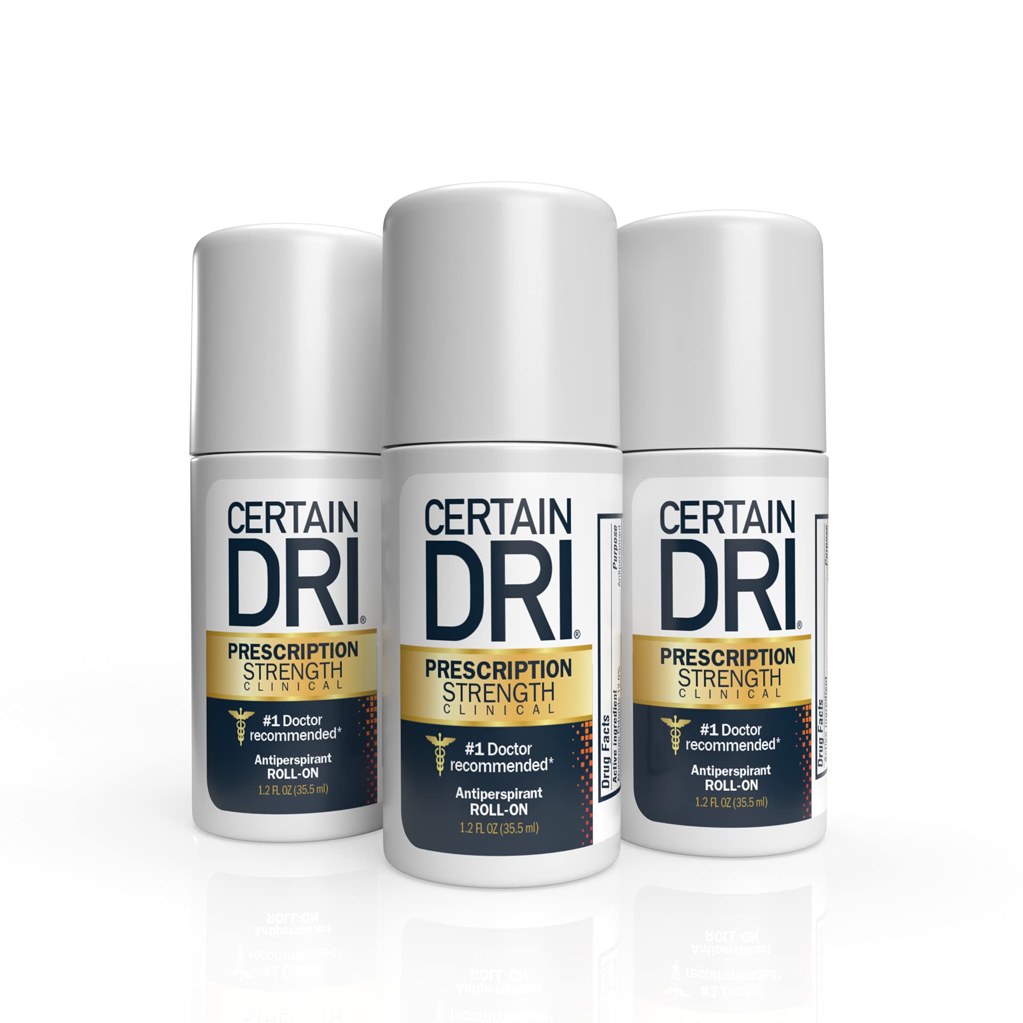 Certain Dri Prescription Strength Clinical Antiperspirant RollOn Deodorant, Hyperhidrosis