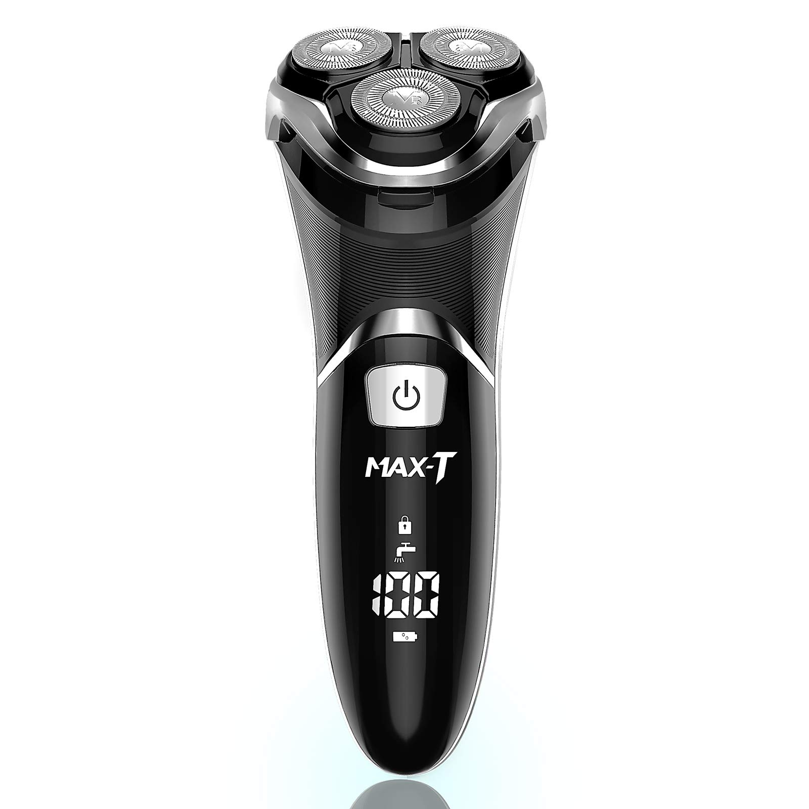 MAX-T Electric Shaver for Men, Cordless Electric Razor with Travel Case,  Wet & Dry Use Men's Electric Shaver with Pop-Up Trimmer, 3D Rechargeable  IPX7