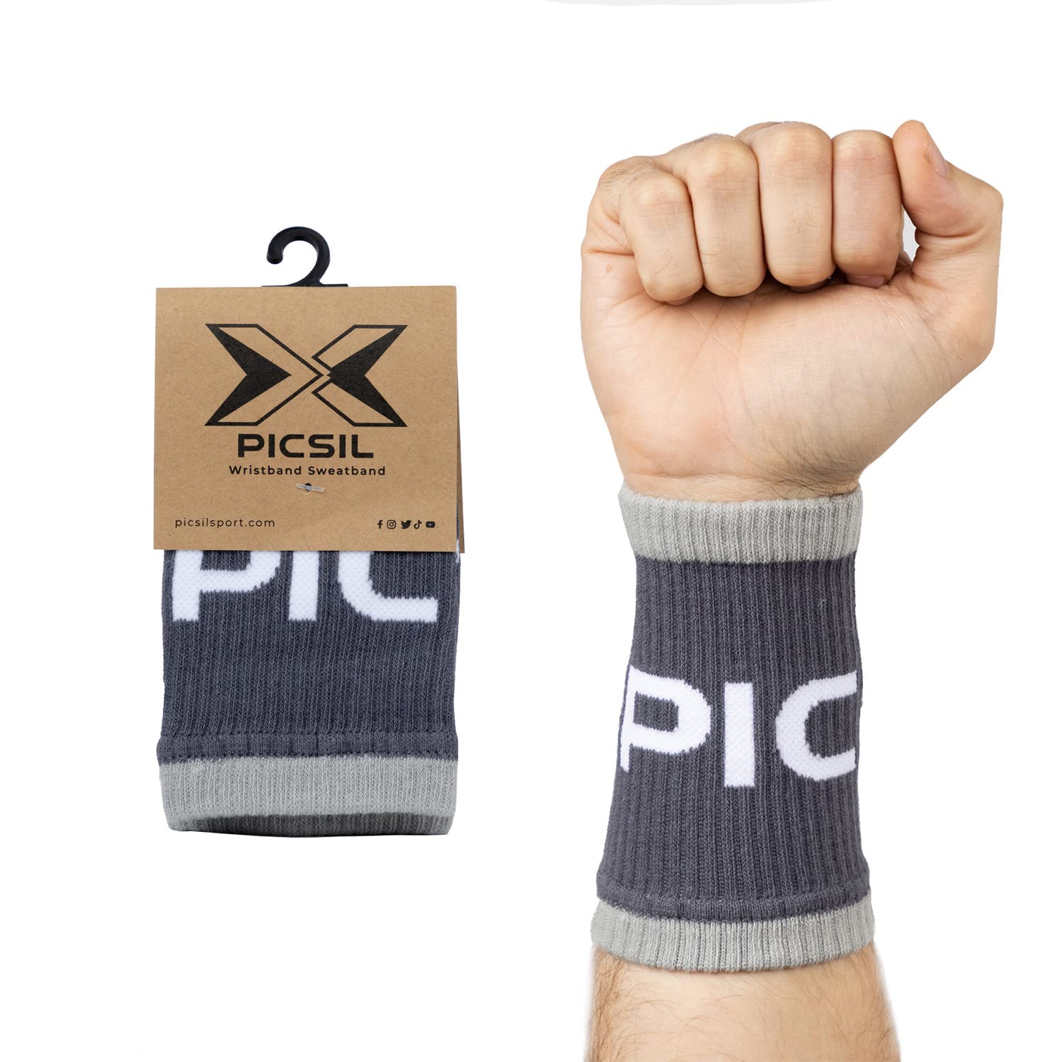 PICSIL Cotton Wrist Sweatbands, Absorbent and Stretchable Wrist