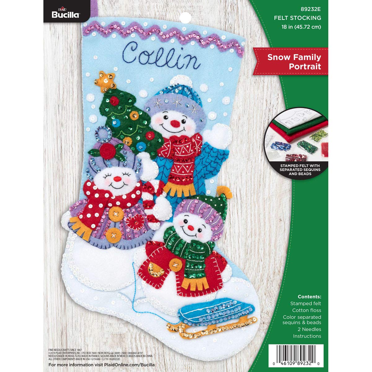 Bucilla Christmas Stocking Kit DELIVERING THE MAIL 18 Snowman