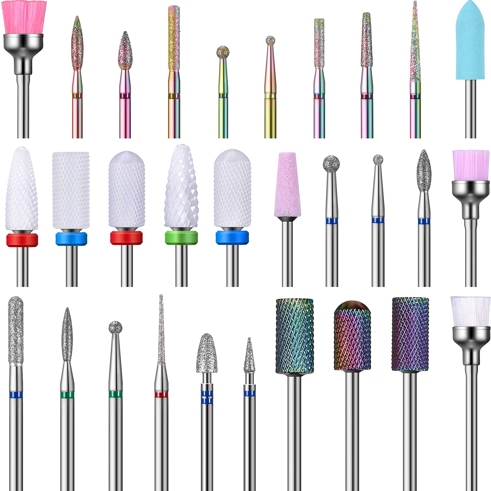 Buy Ceramic Nail Drill Bits - Professional Manicure Pedicure Nail Art  Tool,Less Dust Acrylic Nail File Drill Bit for Nail Polishing - Best Ceramic  Cylinder Shape Grinding Head(23ST) Online at Low Prices