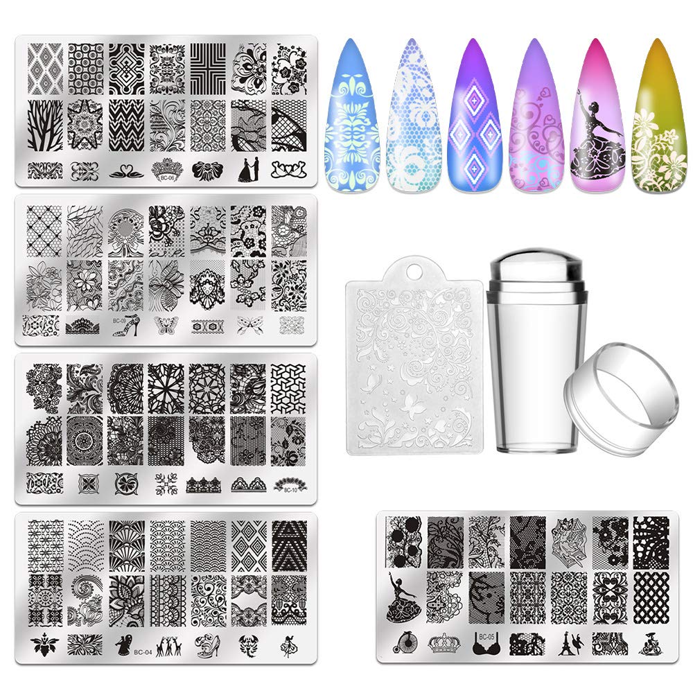Buy WOKOTO 6Pcs Nail Art Stamping Plates Set Cute Cartoon Nail Image Stamping  Plate Manicure Template Nail Art Tools Online at Low Prices in India -  Amazon.in