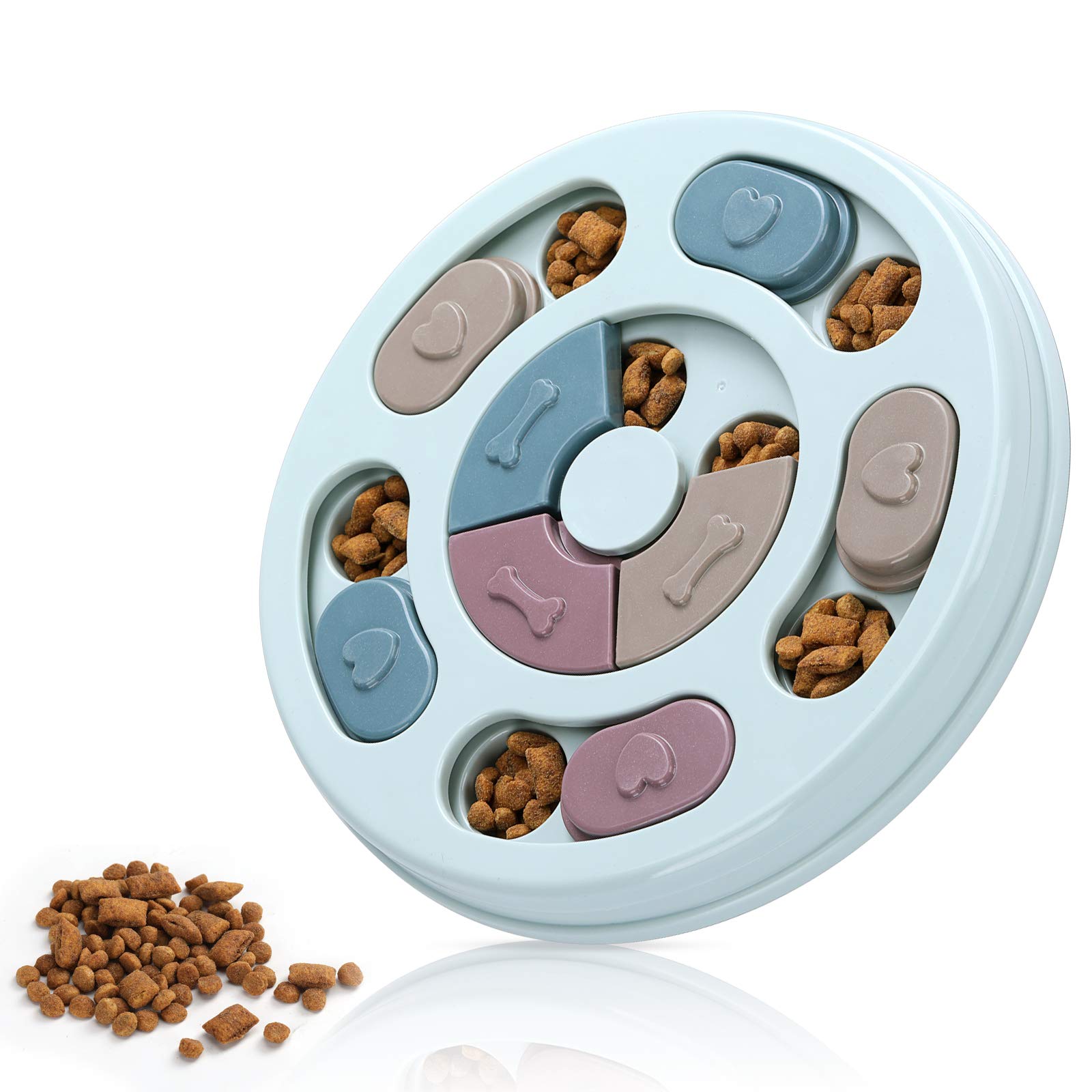 Dog Puzzle Toy 2 Levels, Slow Feeder, Dog Food Treat Feeding Toys for IQ  Trainin