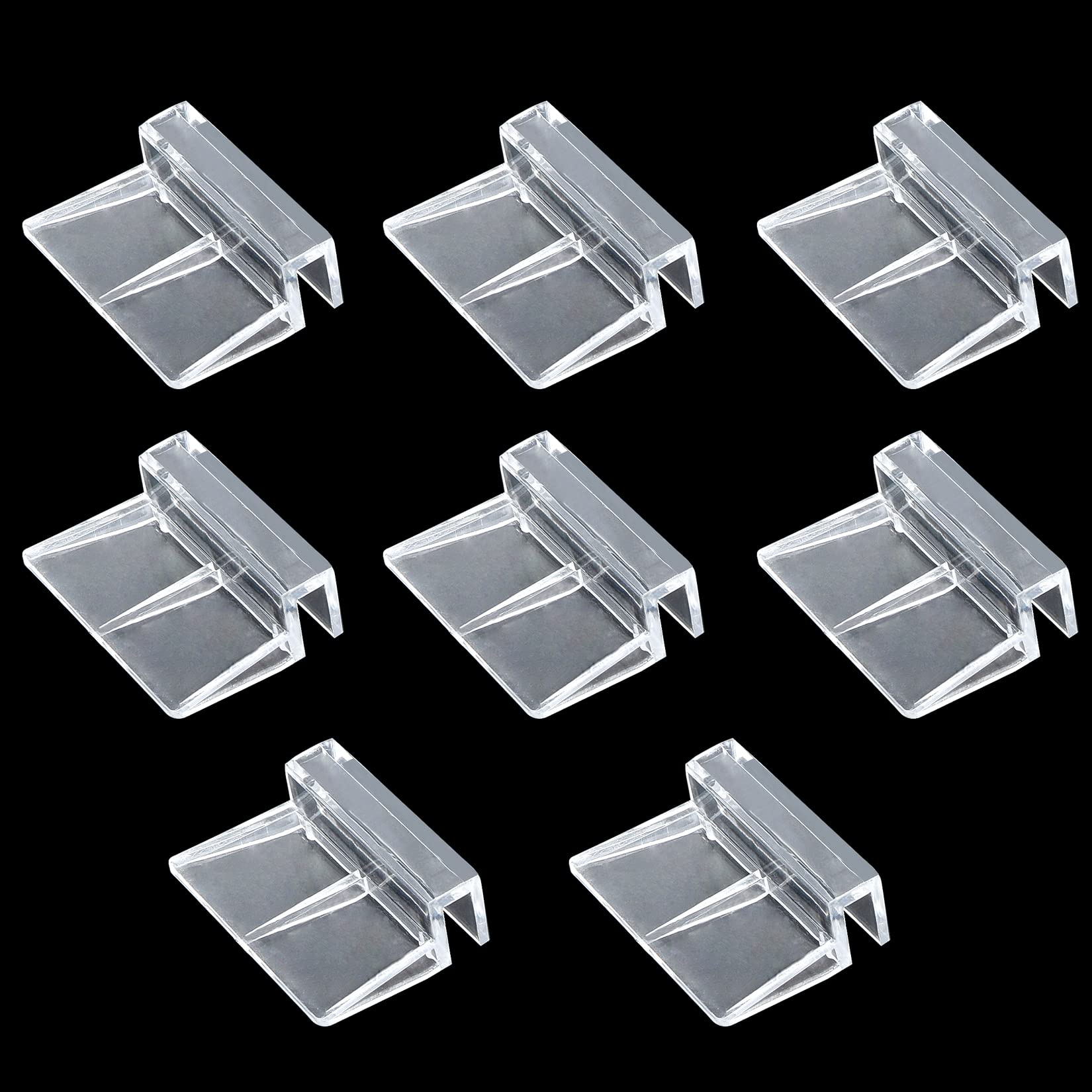 Saim 8 PCS Acrylic Aquarium Cover Clip,Clear Fish Tank Glass Cover Clip  Support Holder,Universal Lid Clips for Rimless Aquariums  (6mm,8mm,10mm,12mm) 6mm/0.24inch