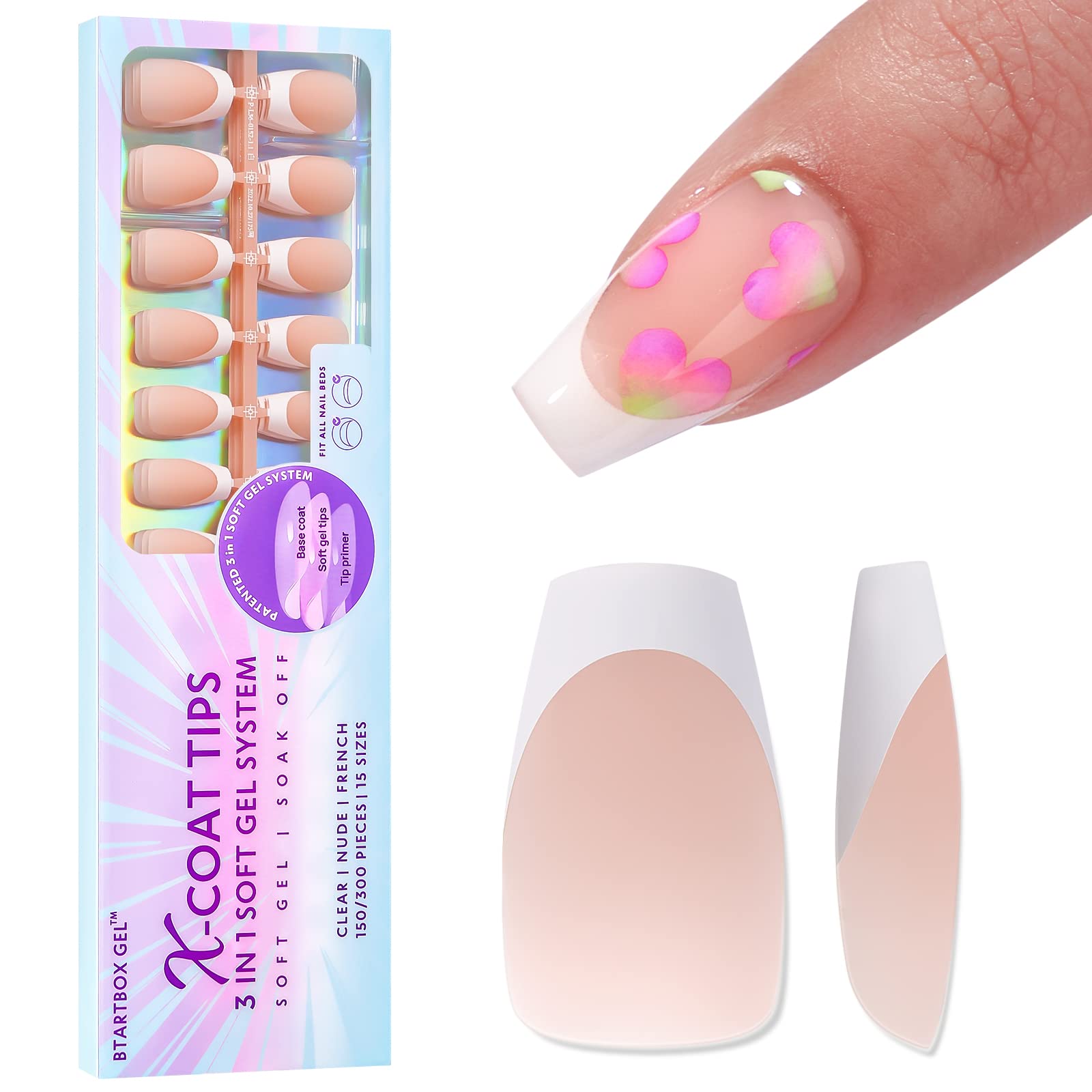 Nail Tips Short Coffin Ultra-thin Full Cover False Nails French Clear –  EveryMarket