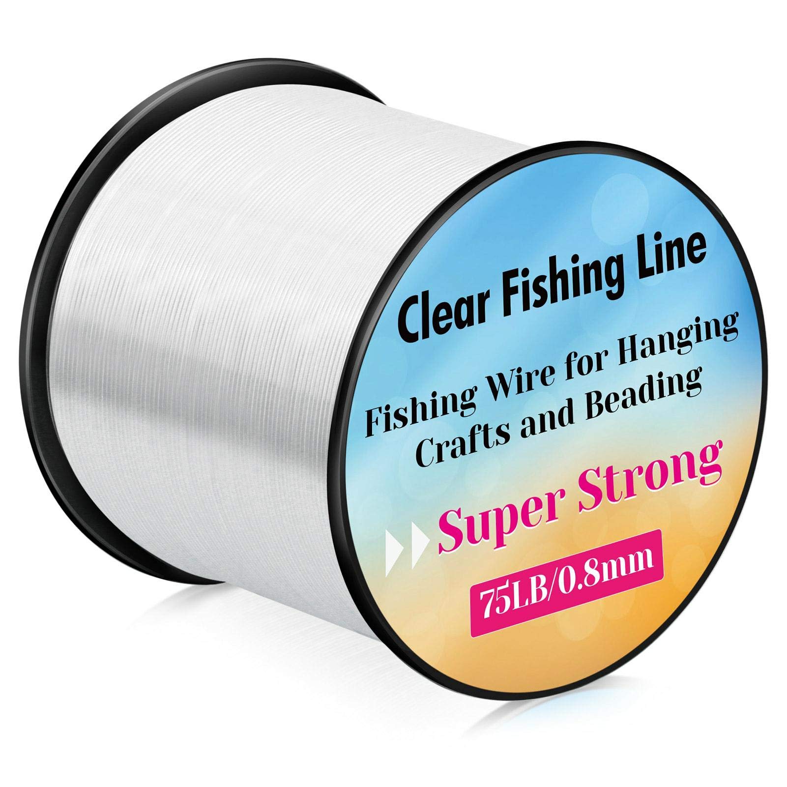 Strong Fishing Line Clear, Acejoz Thick Fishing Wire 0.8mm Invisible  Hanging Wire Heavy Duty Monofilament Line 70 Lb Test for Hanging Decoration  Balloon Garland Crafts