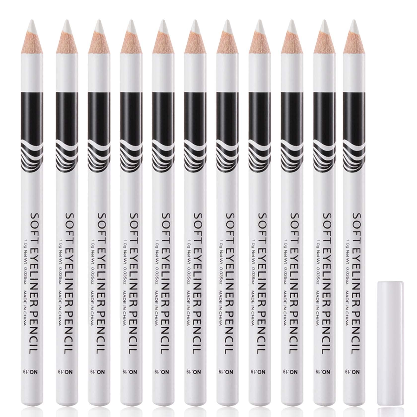 WENJLYJ 12 PCS White Eyeliner Pencils Professional Long Lasting Waterproof White  Makeup Pencils Highly Pigmented Inner Corner Eye Highlighter Eyeliner  Pencil White Eye Liner Pen Sets for Women