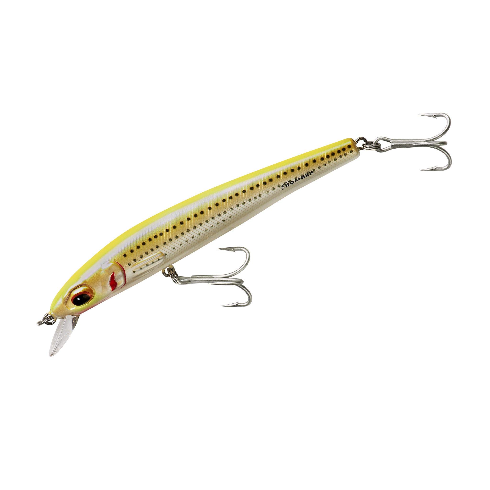 Bomber Lures Long Shot Slender Minnow Bait Saltwater Fishing Lure 7 Pearl  Yellow