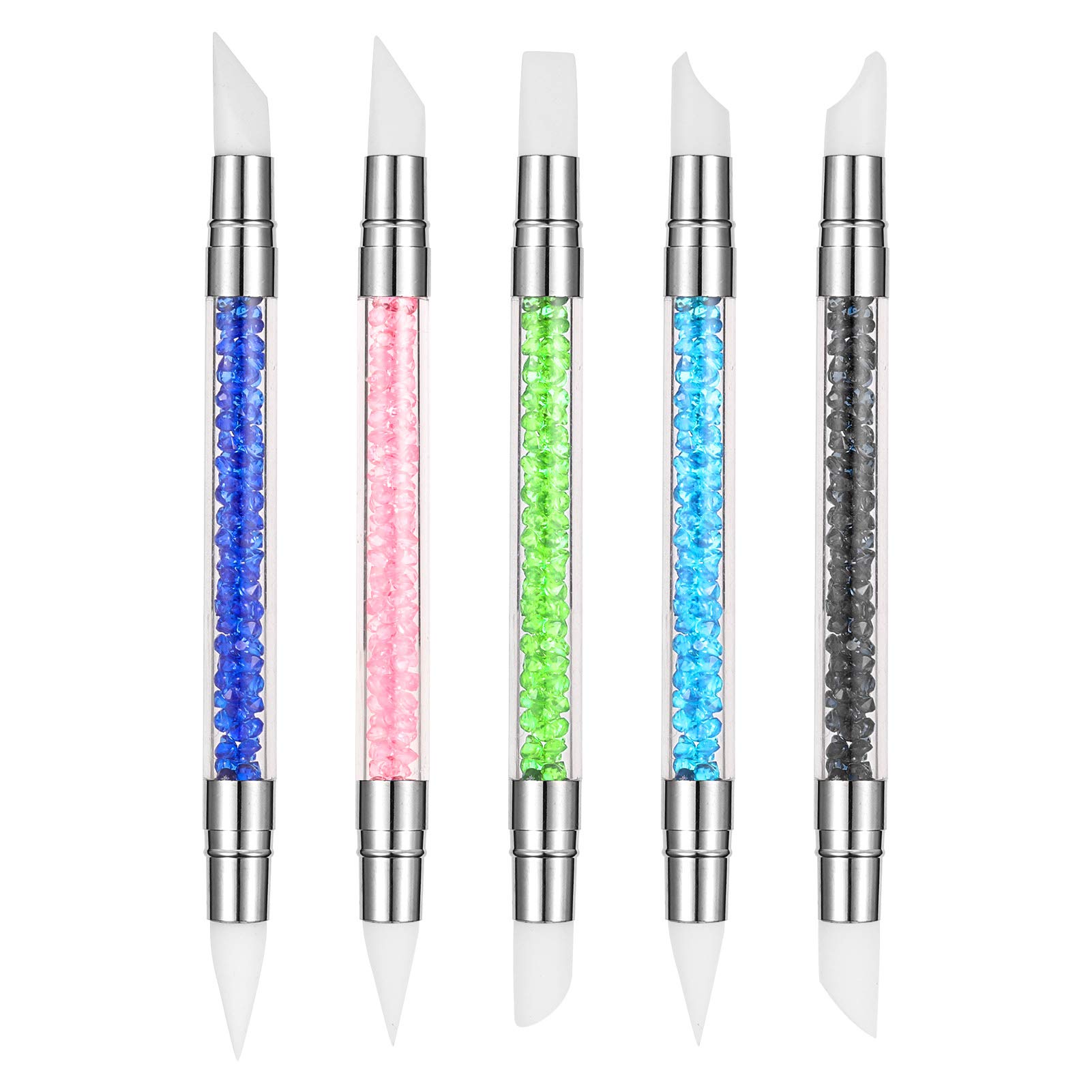 BOWINR 5 Pcs Rhinestone Picker Dotting Pen, Dual-Ended Nail Art Acrylic Pen  Brushes Set with
