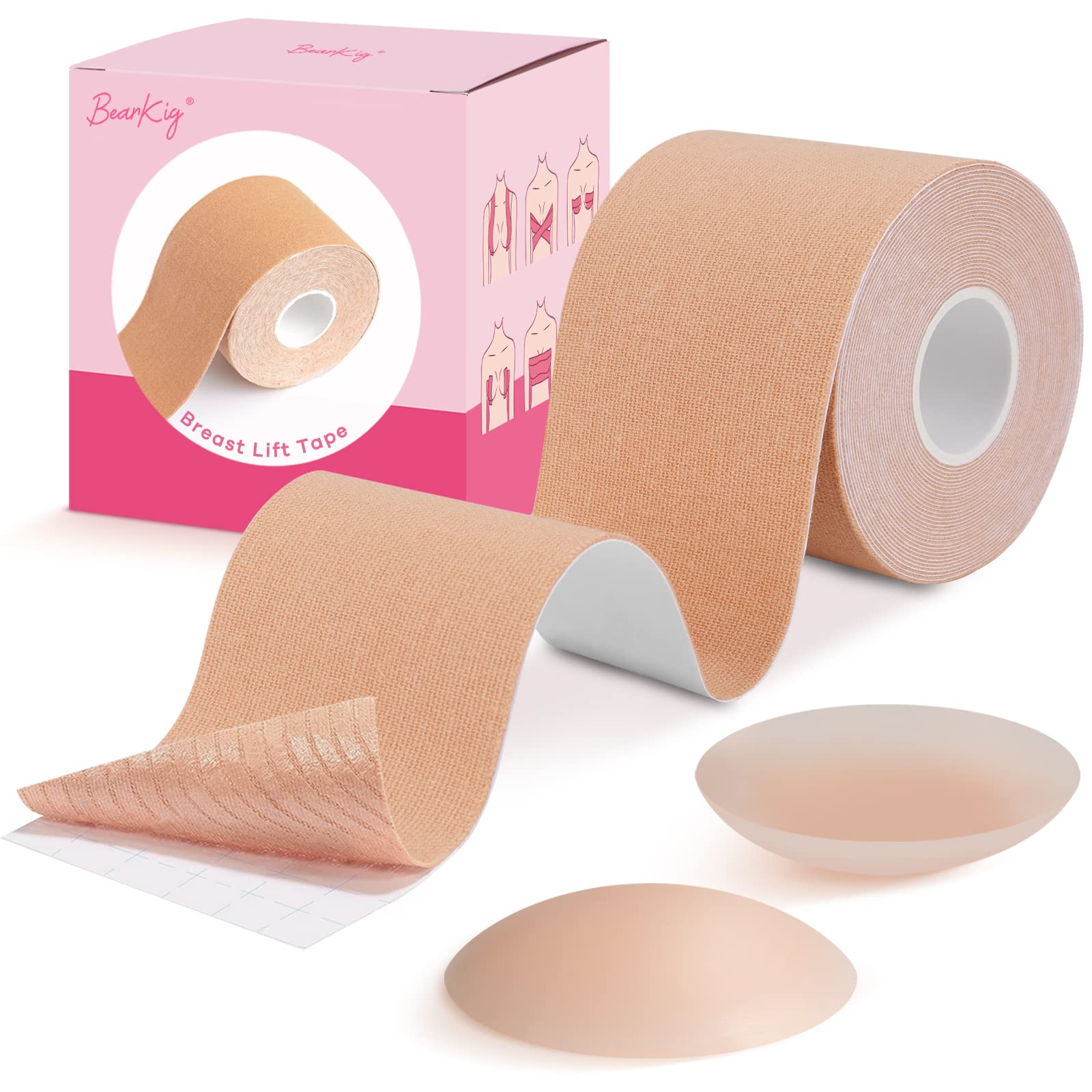 Gisaae Boob Tape with 10pcs Nipple Covers, Breast Tape Lift 2 Inches Width,  Boobytape Bob Breast Lift Tape for Large Breasts A-H Cup : :  Clothing, Shoes & Accessories