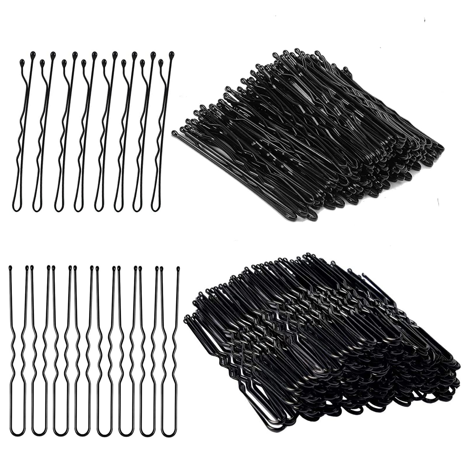 Bobby Pins Black 240pcs Hair Pins for Buns BEIAKE Hairpins Bulk