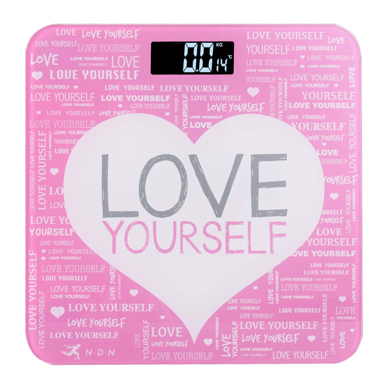 NDN LINE Digital Bathroom Scale: Positive Message (Pink for