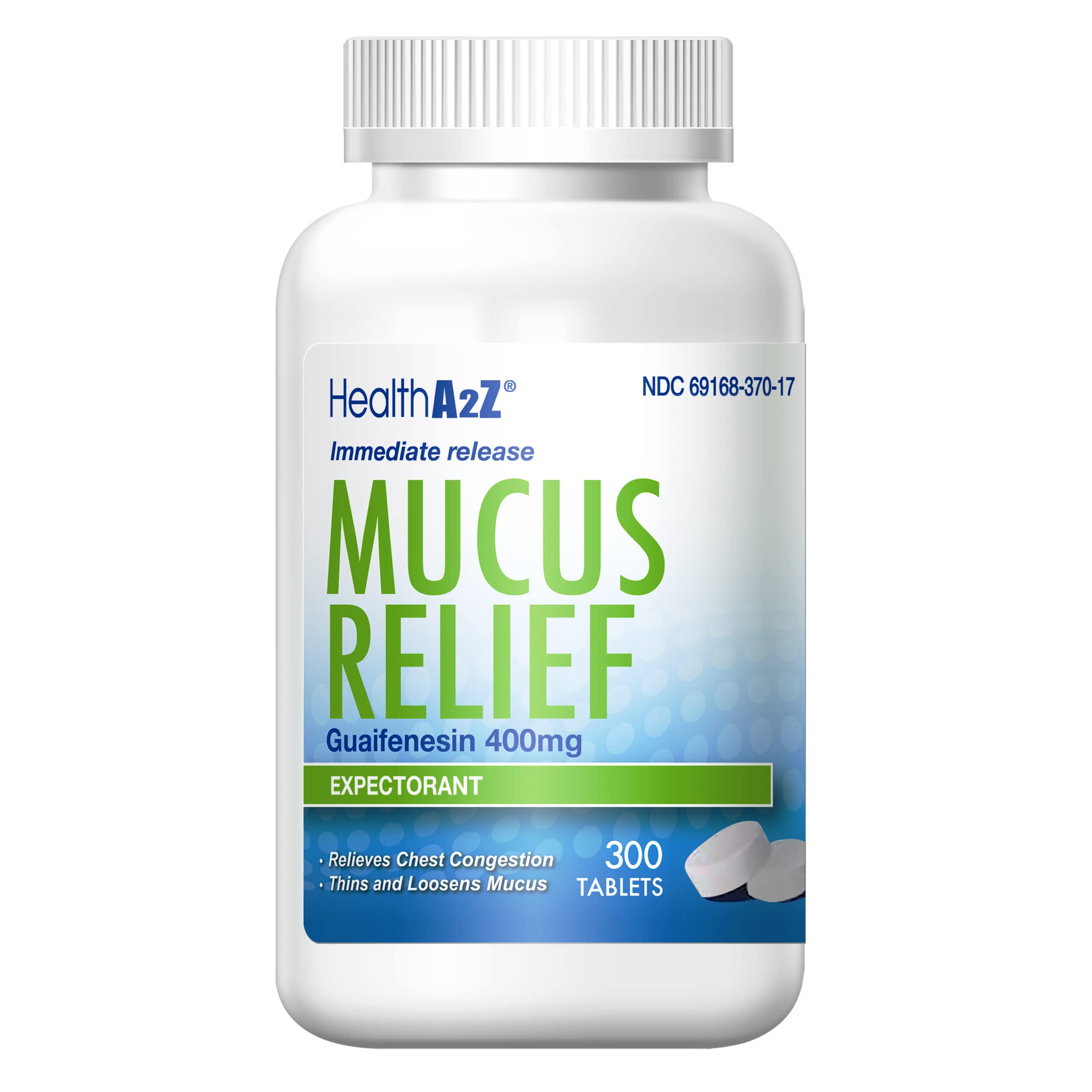 HealthA2Z Mucus Relief Guaifenesin 400mg 300 Tablets Immediate HealthA2Z Mucus Relief Guaifenesin 400mg 300 Tablets Immediate