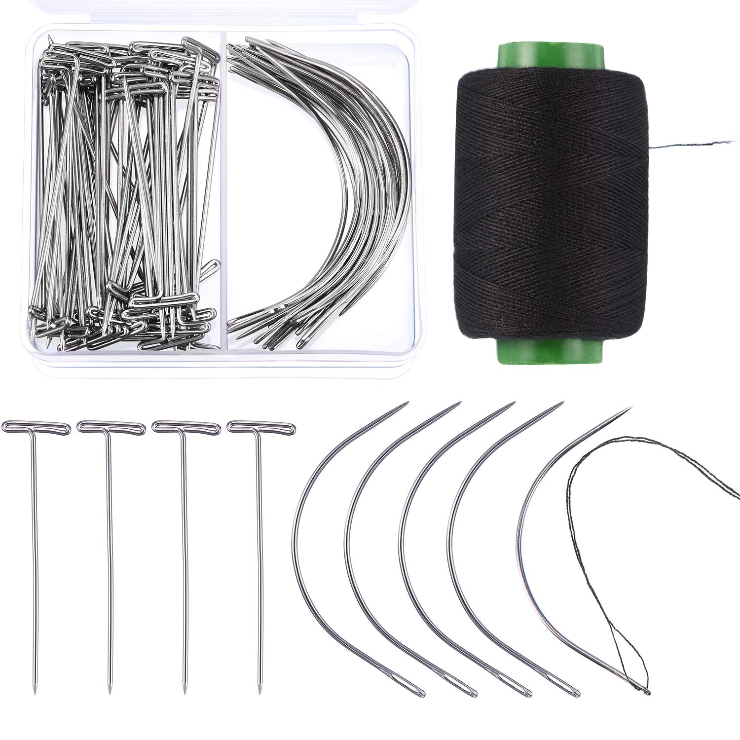 T Pins C Curved Wig Sewing Cord For Holing Wigs Sew In Hair Weave Needles  For Wig Making Blocking Knitting Modelling And Crafts
