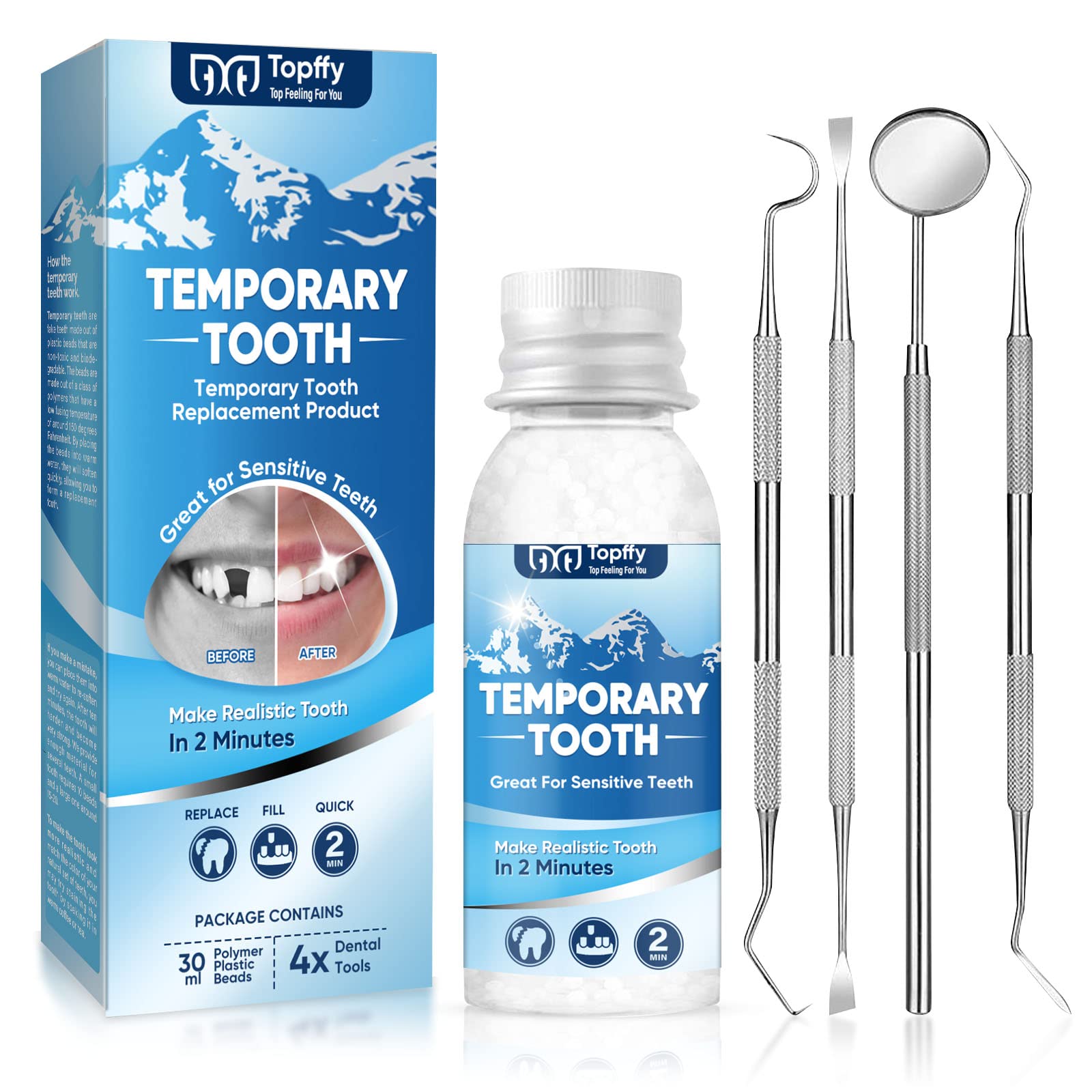 Moldable False Teeth Glue Temporary Filling Teeth, Fix Missing And Broken  Teeth 