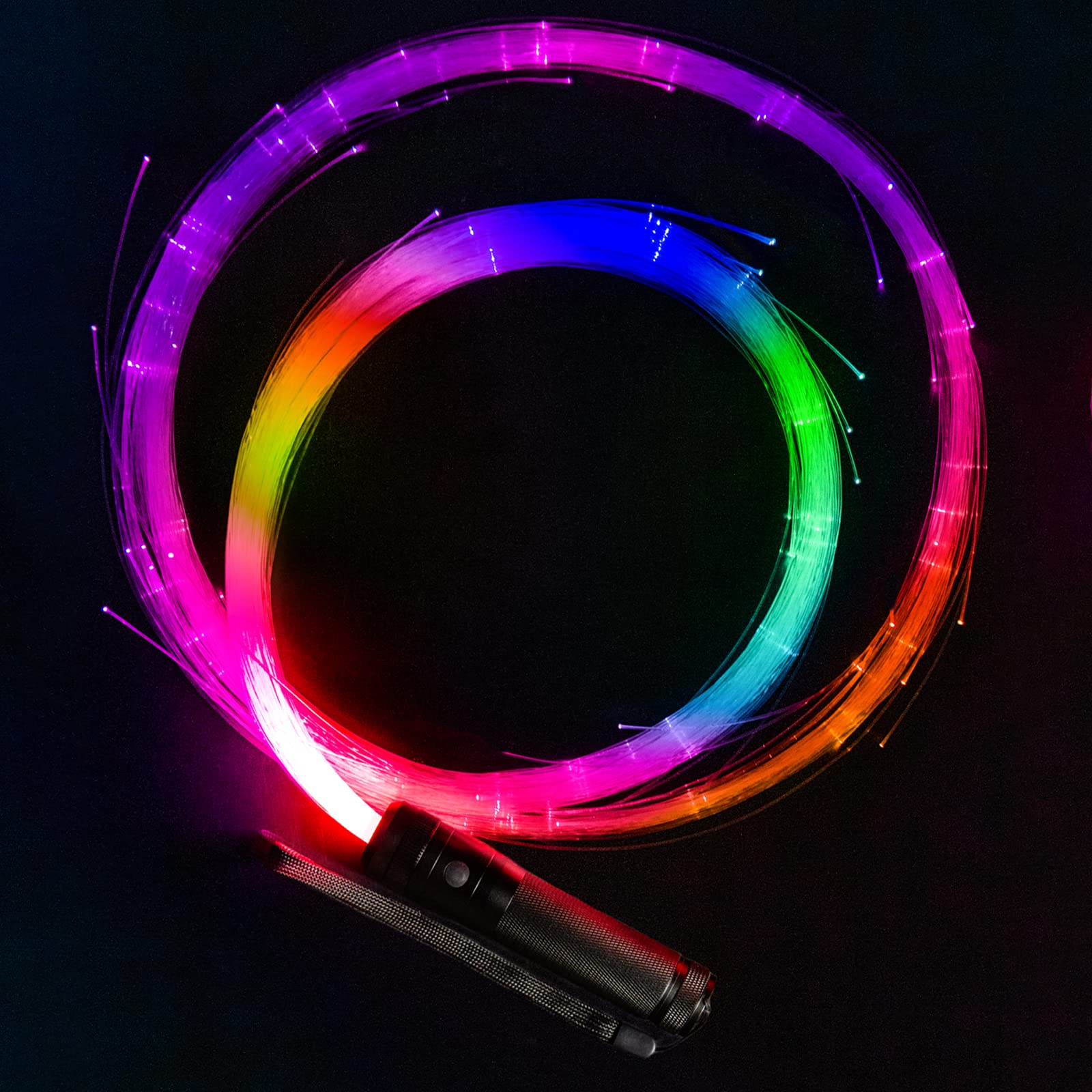 LED Fiber Optic Whip,Super Bright Dance Whips,360Swivel Pixel Rave