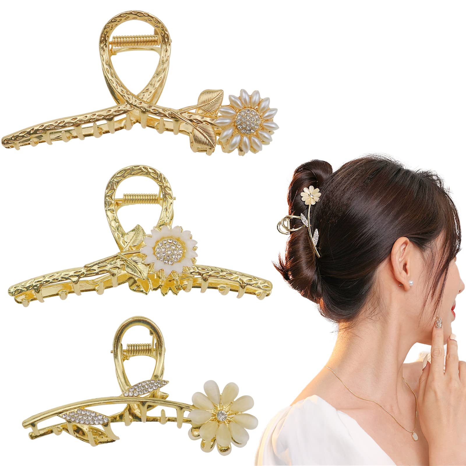 4pcs Flower Hair Jewels For Women Spring Hair Jewels For Women Clasp Metal  Barrette Women Hair Clamp - AliExpress