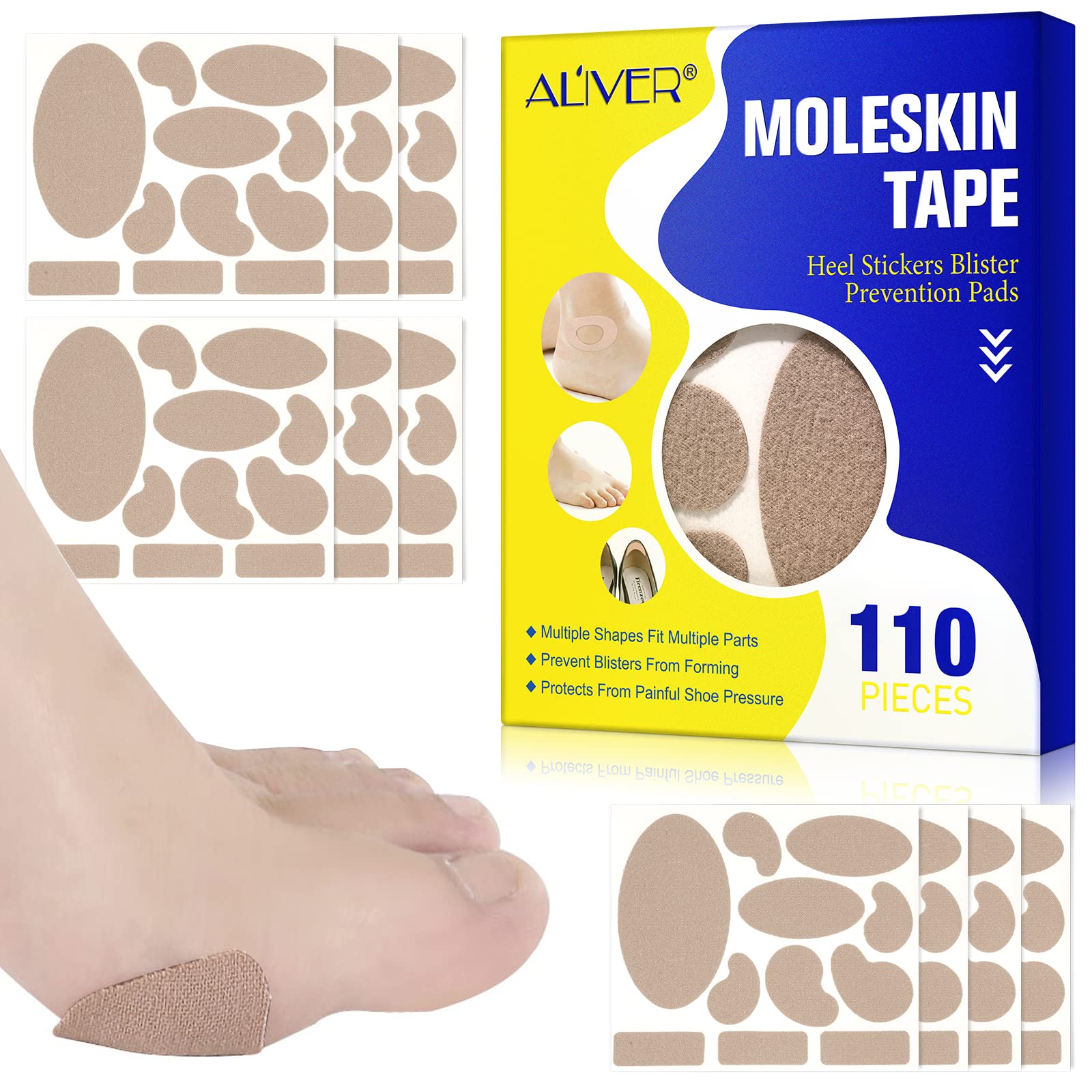 Moleskin Tape for Feet Heel Stickers for Shoes Moleskin Adhesive Pads  Anti-wear Heel Pads for
