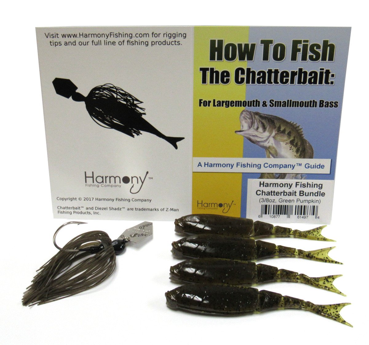 Harmony Fishing Company Chatterbait Kit - Z-Man 3/8oz Chatterbait + Z-Man  Razor ShadZ +