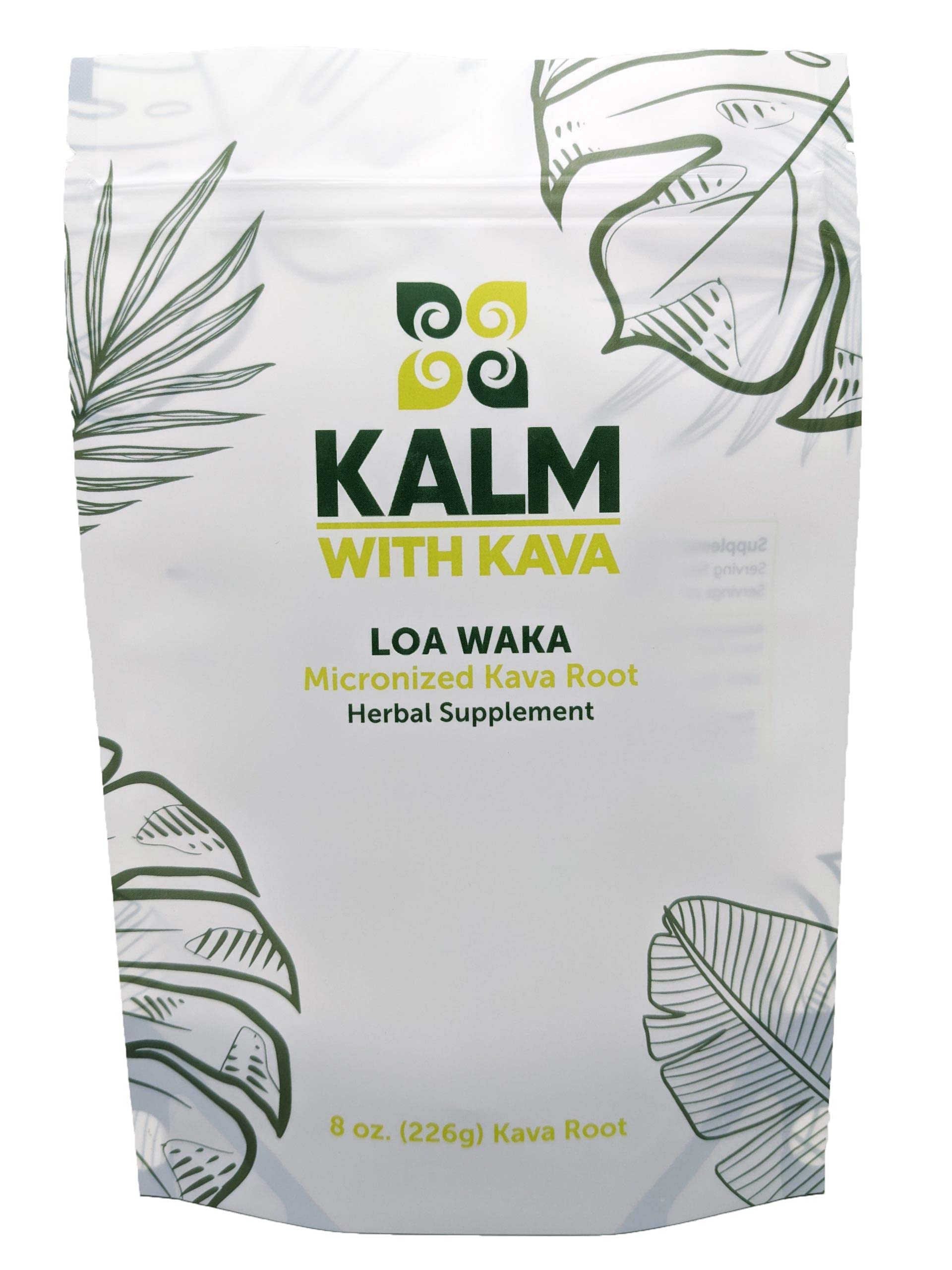 Kalm with Kava Loa Waka Micronized Kava (8 oz.) 8 Ounce (Pack of 1)
