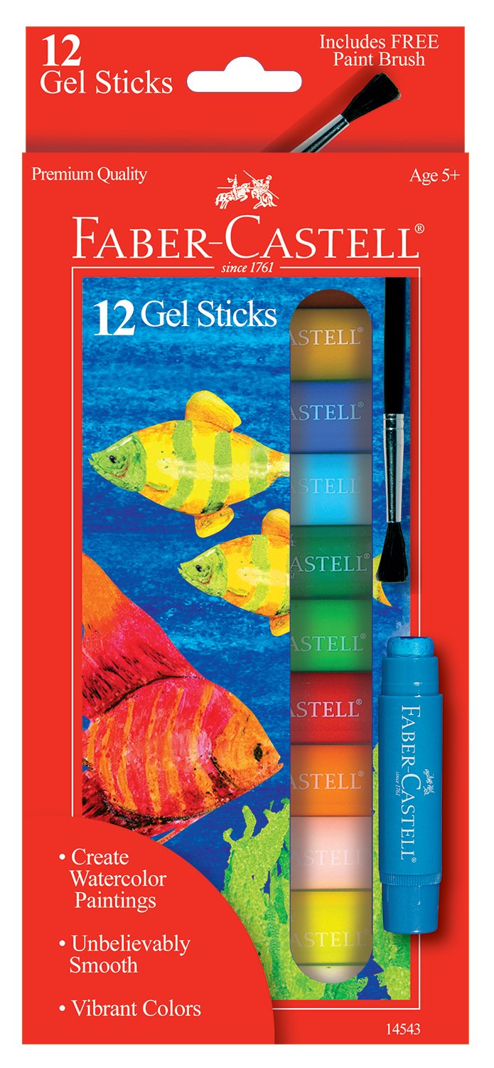 Faber-Castell Metallic Gel Crayon Set - 6 Twistable Gel Crayons for Kids