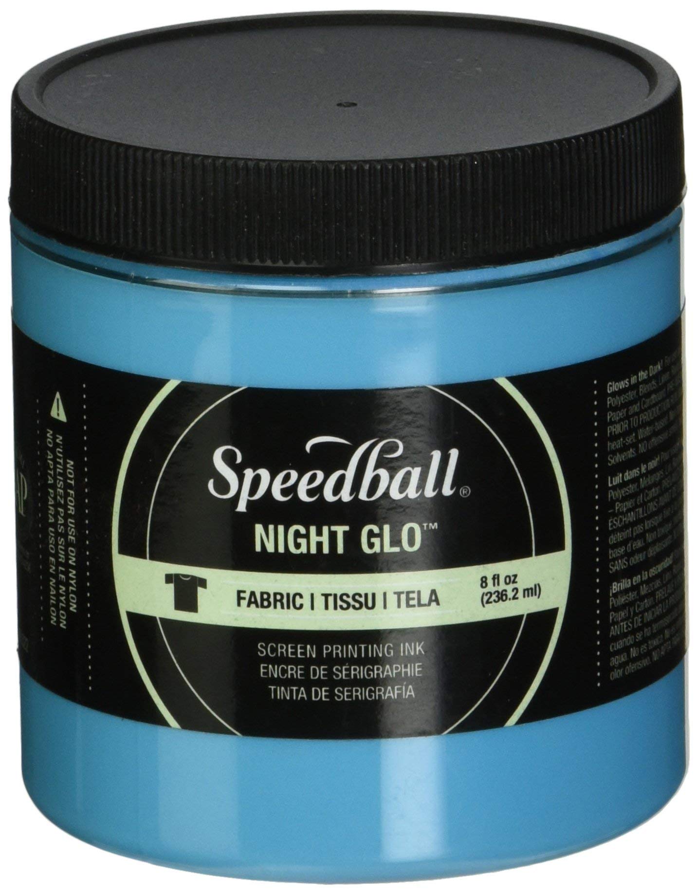 Speedball Fabric Screen Printing Ink 8-Ounce Night Glo Blue Glow