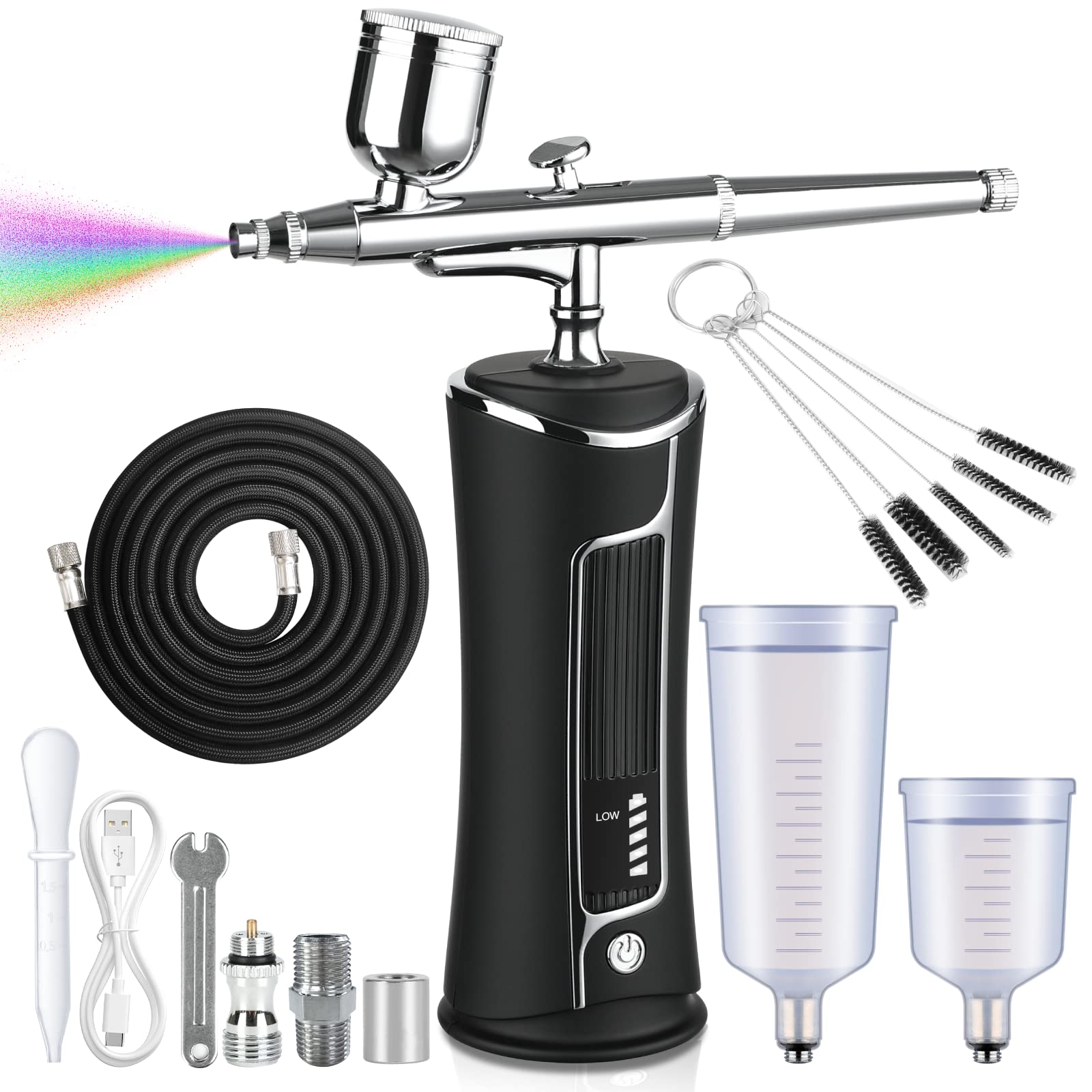 Portable Airbrush Compressor Kit Rechargeable Cake Paint Nail