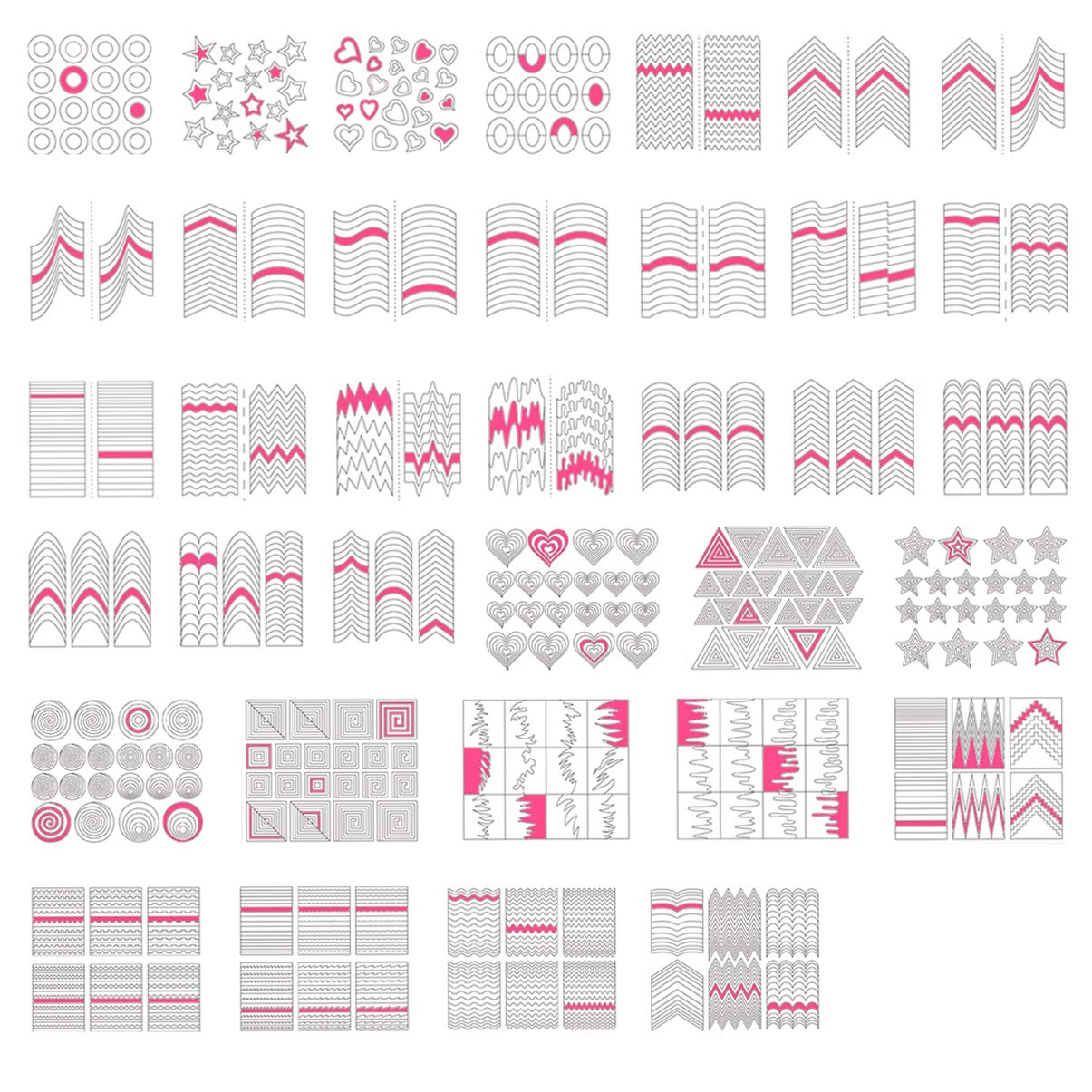 TailaiMei 1768 Pieces 60 Designs French Manicure Nail Stickers