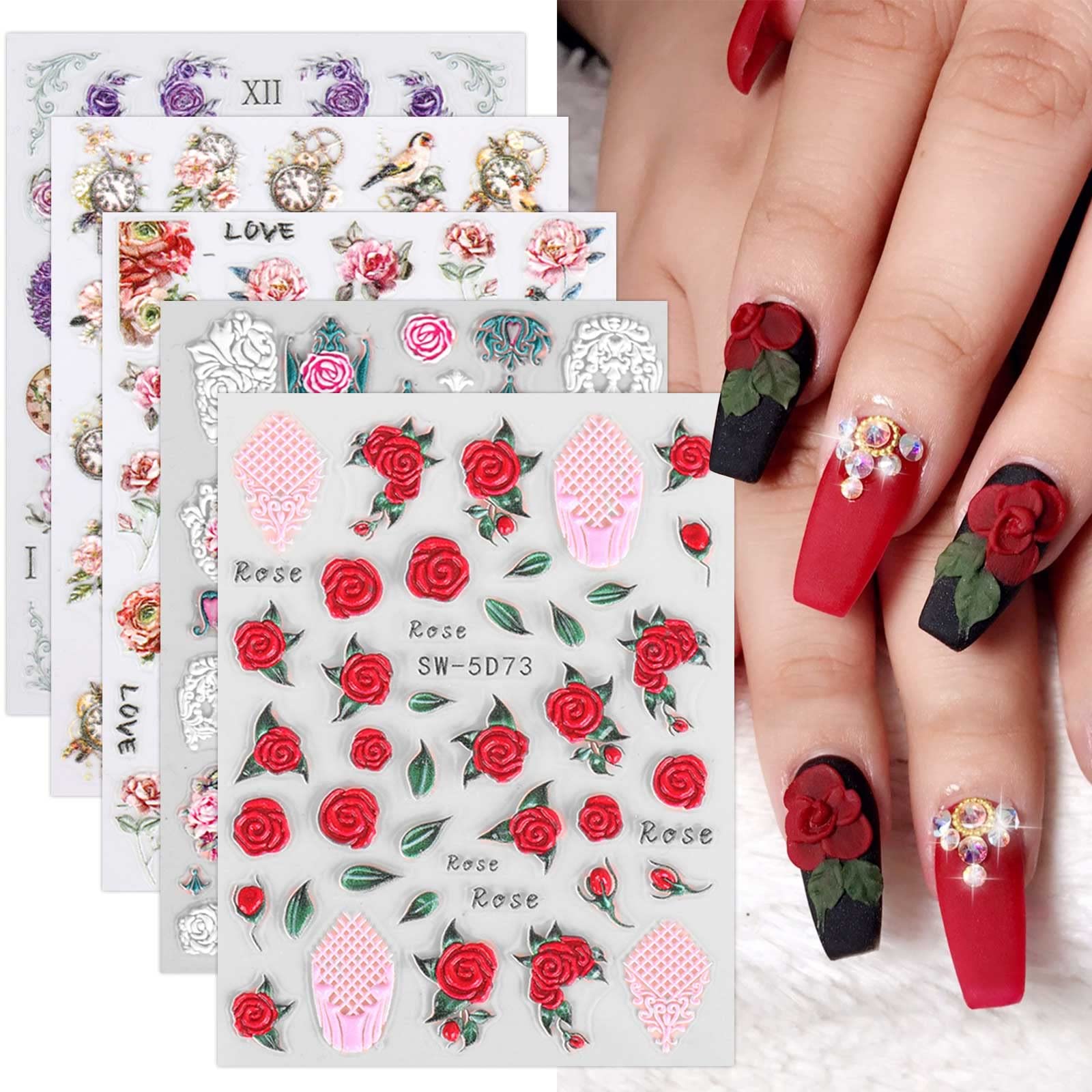 3D Embossed Nail Art Sticker / Baroque Angel – Daily Charme
