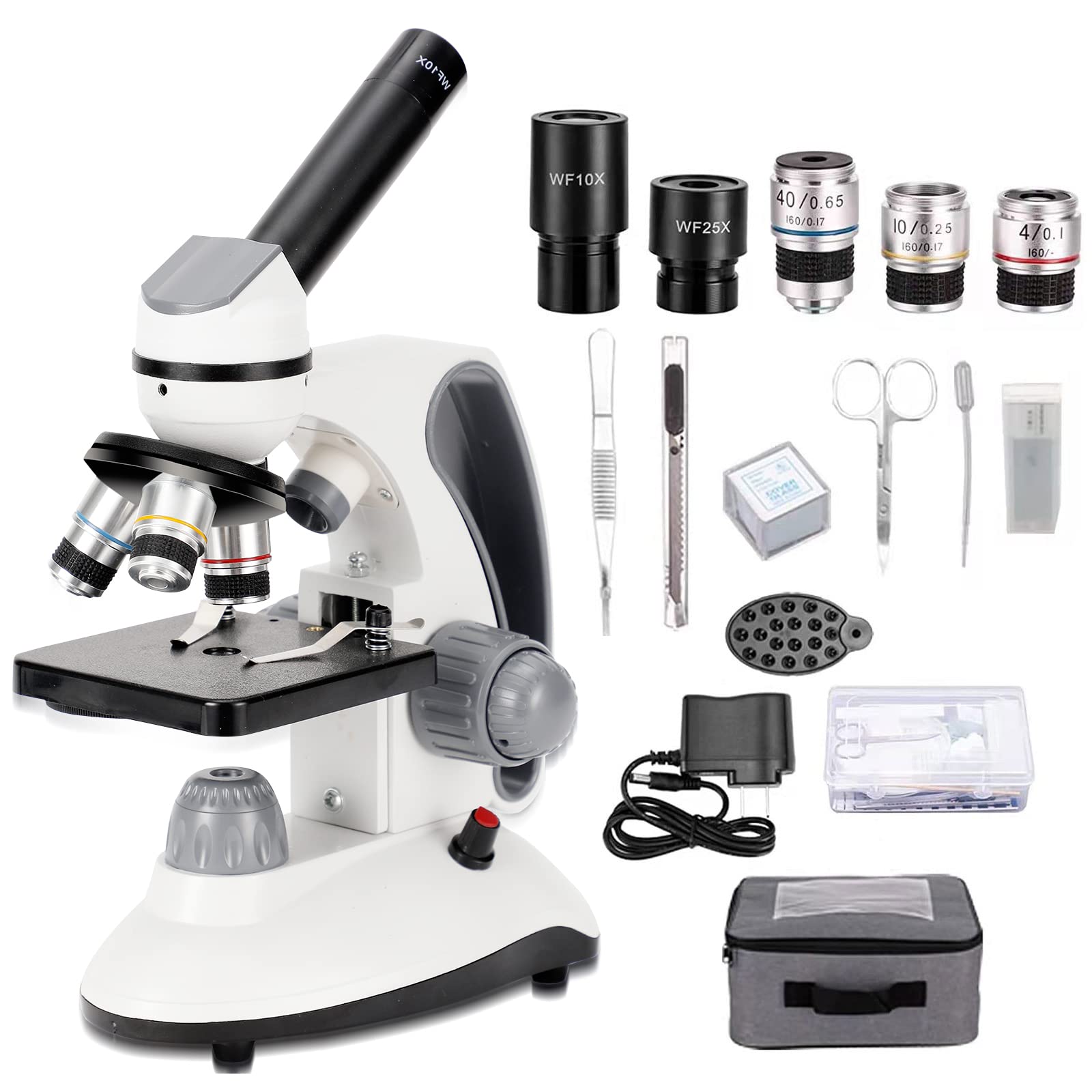  Microscope For Adults Kids Students 100-2000x Magnification  Powerful Biological Educational Microscopes