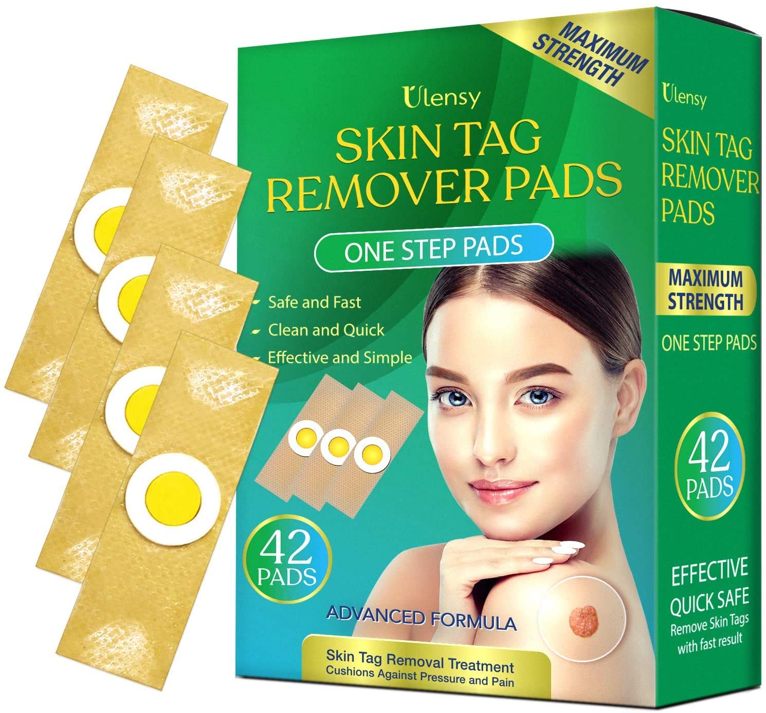 Ulensy 42pcs Skin Tag Remover Pads, FastActing, Comfortable Skin Tag