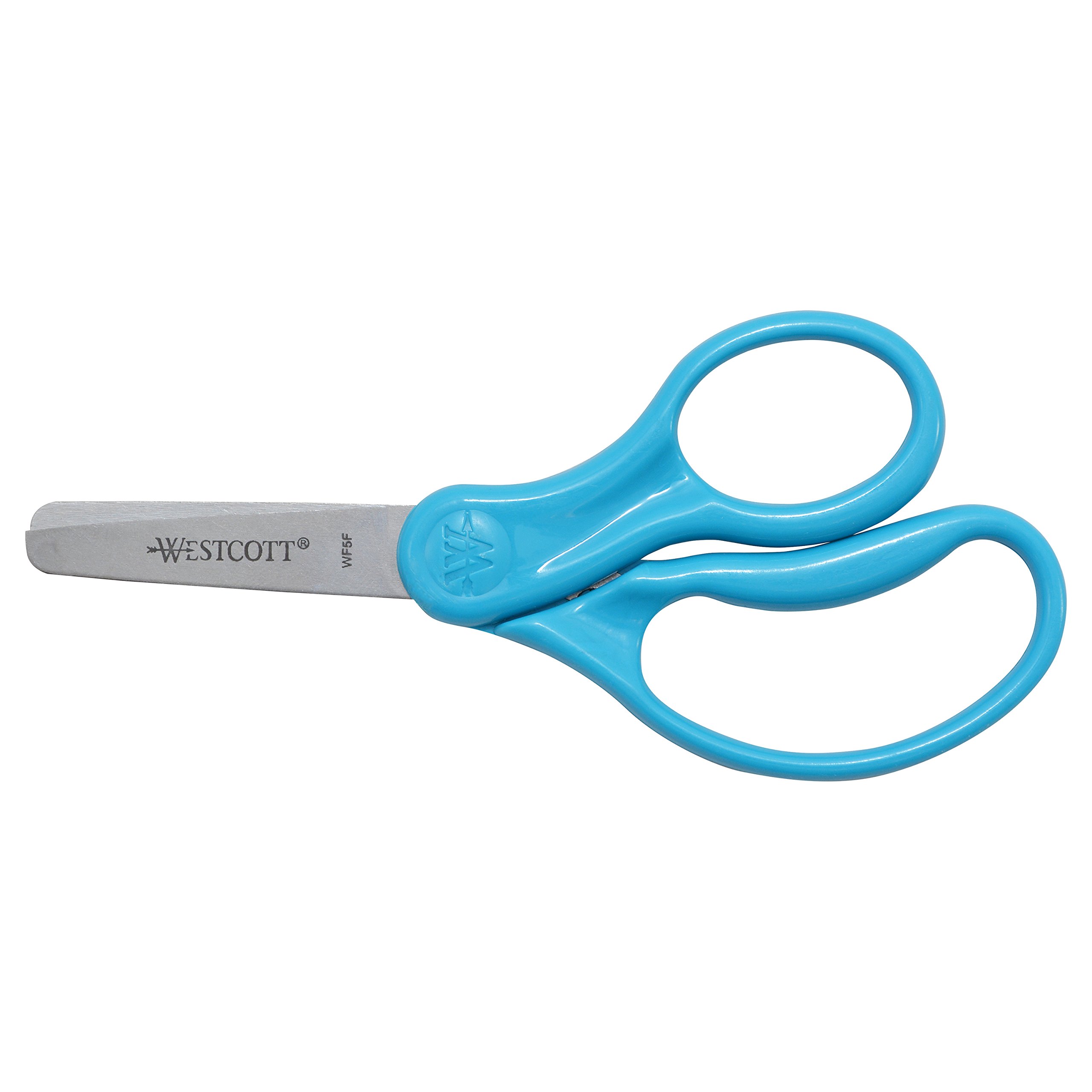 Westcott 15968 Right- and Left-Handed Scissors, Kids' Scissors, Ages 4-8,  5-Inch Blunt Tip, Neon Blue Neon Blue 5-Inch Blunt Tip