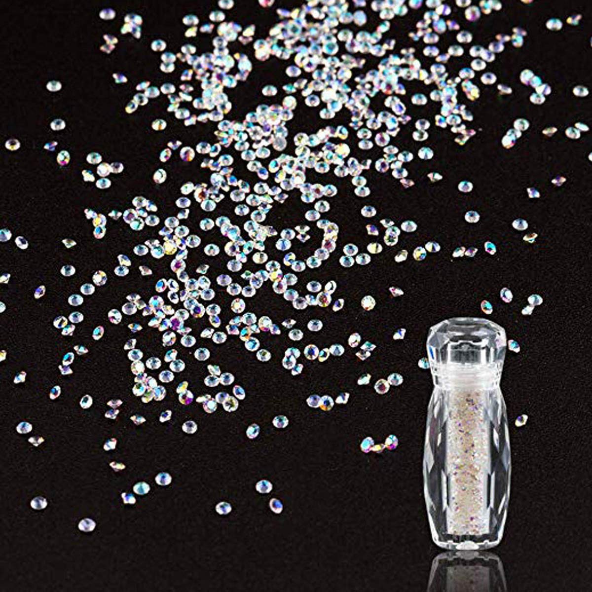 1.3mm Micro Rhinestones Nail Pixie Mini Rhinestones Beads 3D Crystal Nail  Rhinestones And Charms Gems Stones Tiny Glass Rhinestone Diamonds For Nail  Art Shiny Decorations Need Glue (crystal ab)