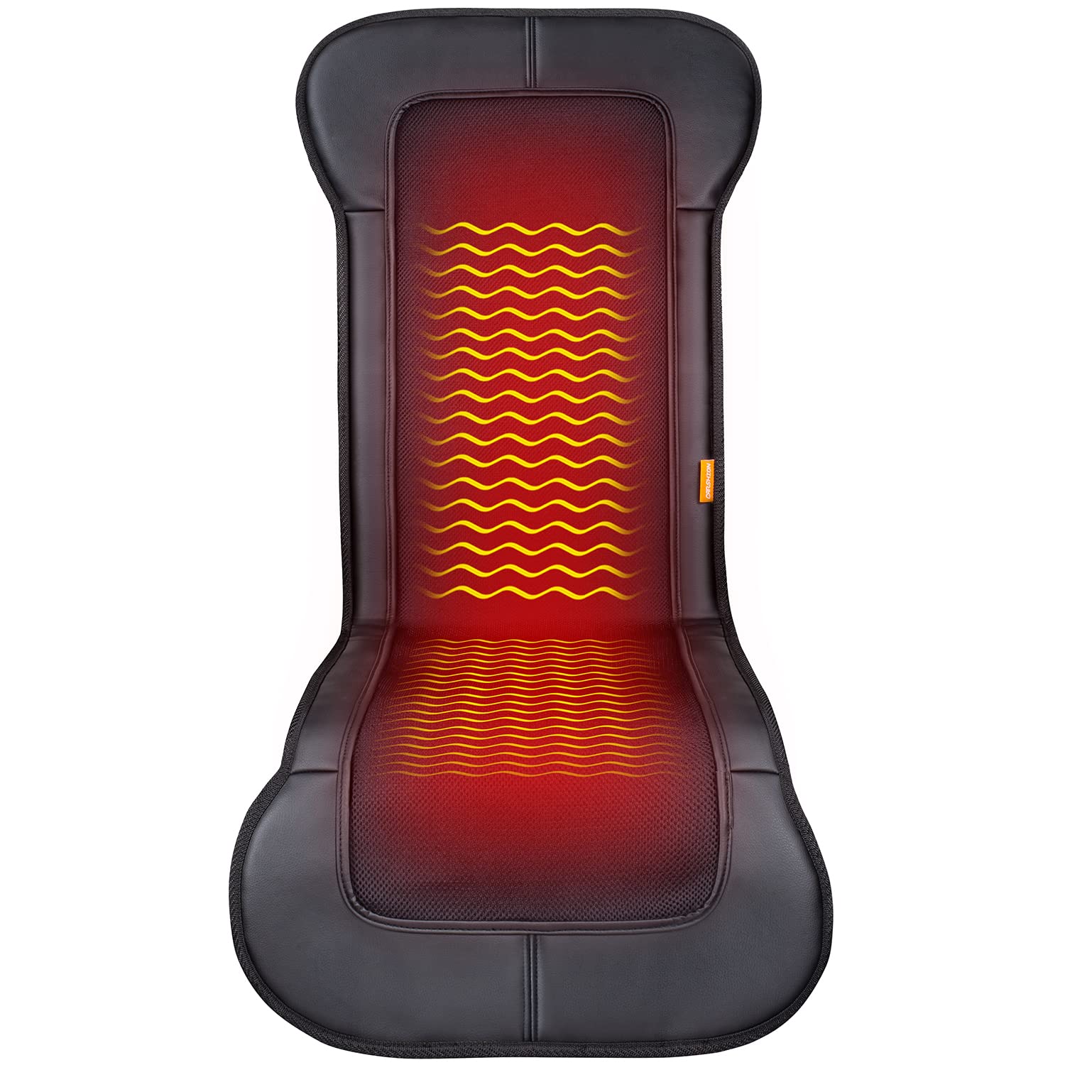 CARSHION Heated Seat Cover Longer in Size Pu Leather with Fast-Heating  Technology for Back Waist Thighs to Reduce Stress