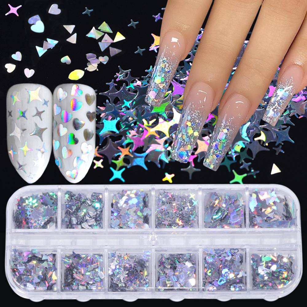 10-Piece Holographic Nail Foils Set - Starry Sky Glitter Nail Art Transfer  Stickers for Stunning DIY Manicures TIKA 