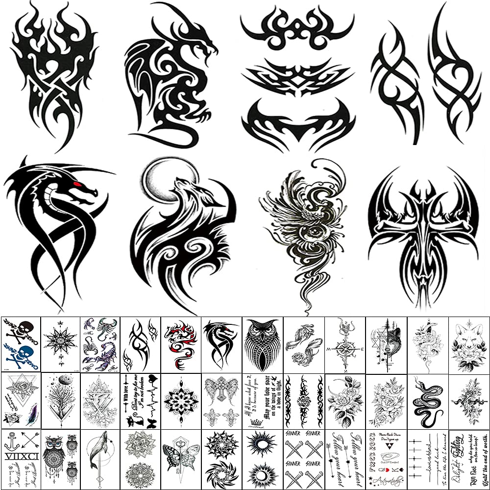 Amazon.com : Tattoo design 6 Sheets Temporary Tattoos Vintage Motorcycle  Wing Temporary tattoo Neck Arm Chest for Women Men Adults : Beauty &  Personal Care