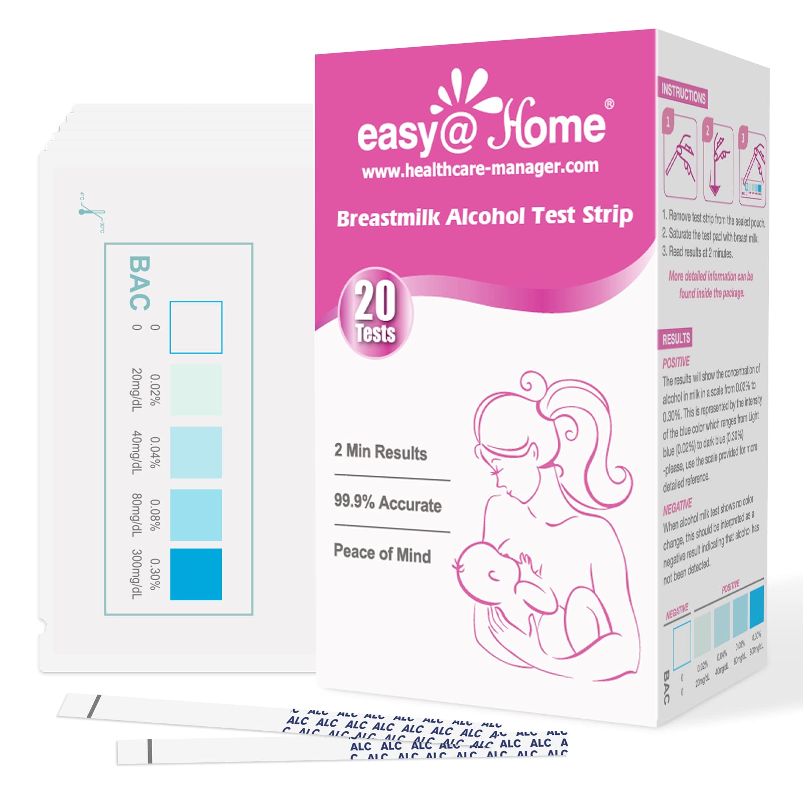 Easy Home Breastmilk Alcohol Test Strips at Home Alcohol Test for