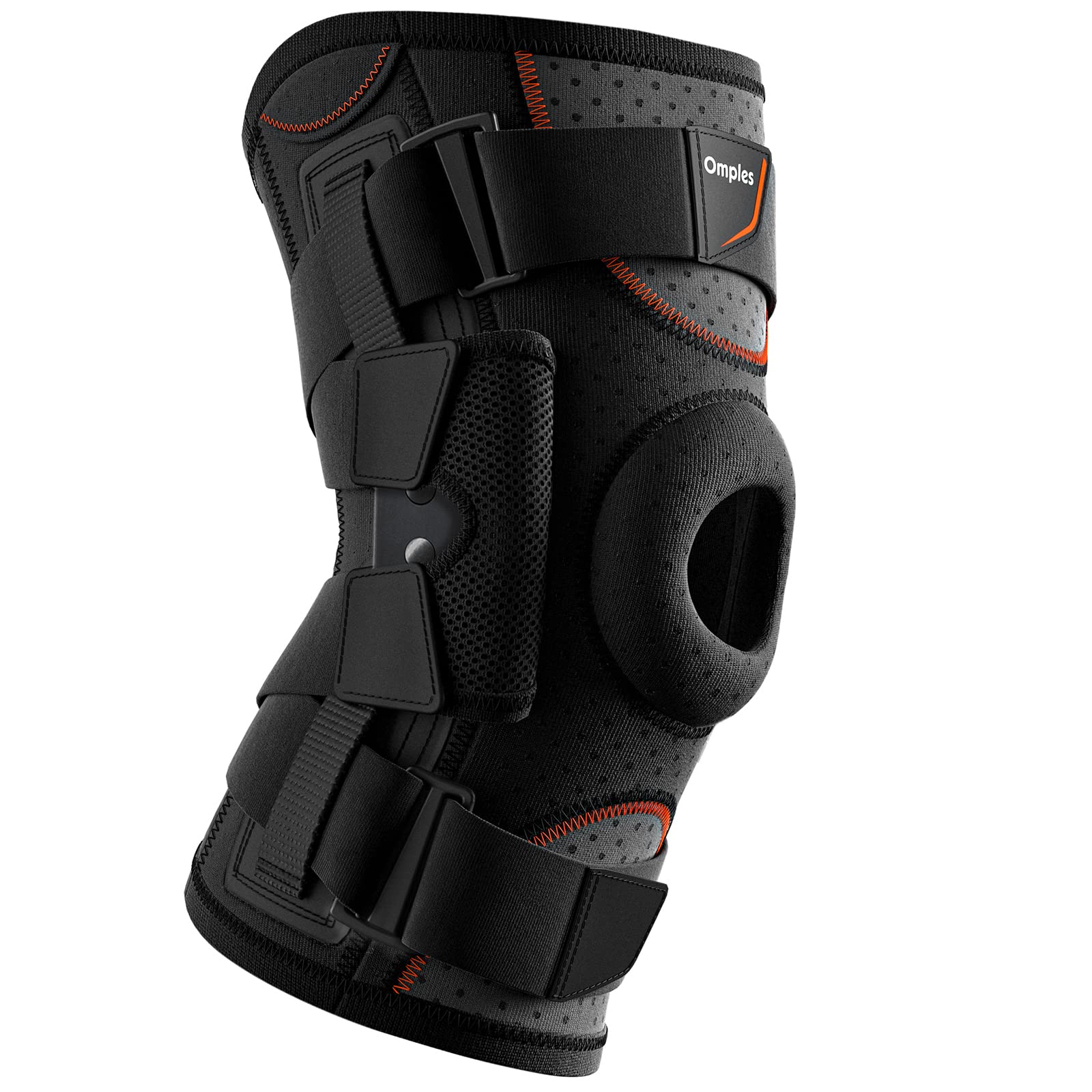 Omples Hinged Knee Brace for Knee Pain Knee Braces for Meniscus Tear Knee  Support with Side Stabilizers for Men and Women Patella Knee Brace for  Arthritis Pain Running Working Out Black (Large)