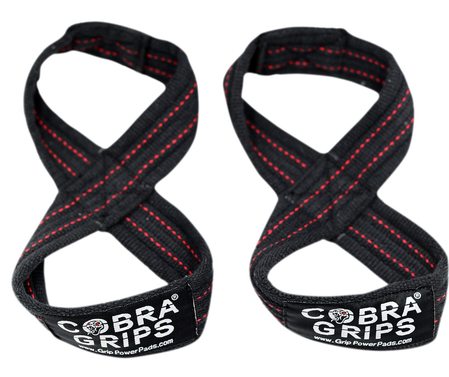 Deadlift Straps Figure 8 Loop Lifting Straps The #1 Choice for Power  Lifters weightlifters Workout Enthusiasts 70 cm Up to 8.0 Wrist  Circumference Black with RED Strips