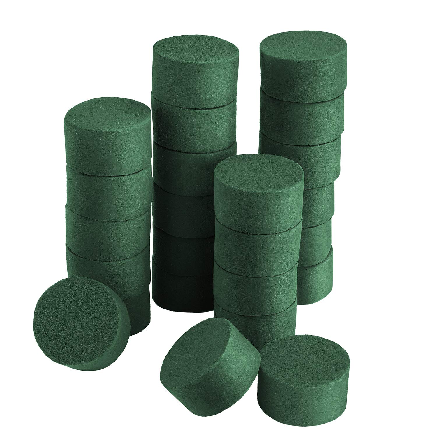 ADXCO 24 Pieces DIY Flower Arrangement Kit, 3.15 x 1.57 Inches Wet Floral  Foam Round Flower Arrangement Kit Green Wet Foam Block for Wedding, Aisle  Flowers, Party Decoration